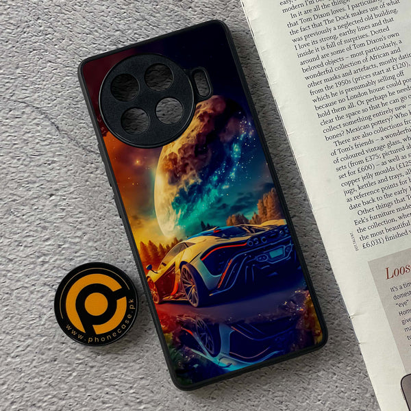 Tecno Spark 20 pro plus - Racing Design 5- Premium Printed Glass soft Bumper shock Proof Case CS-49014
