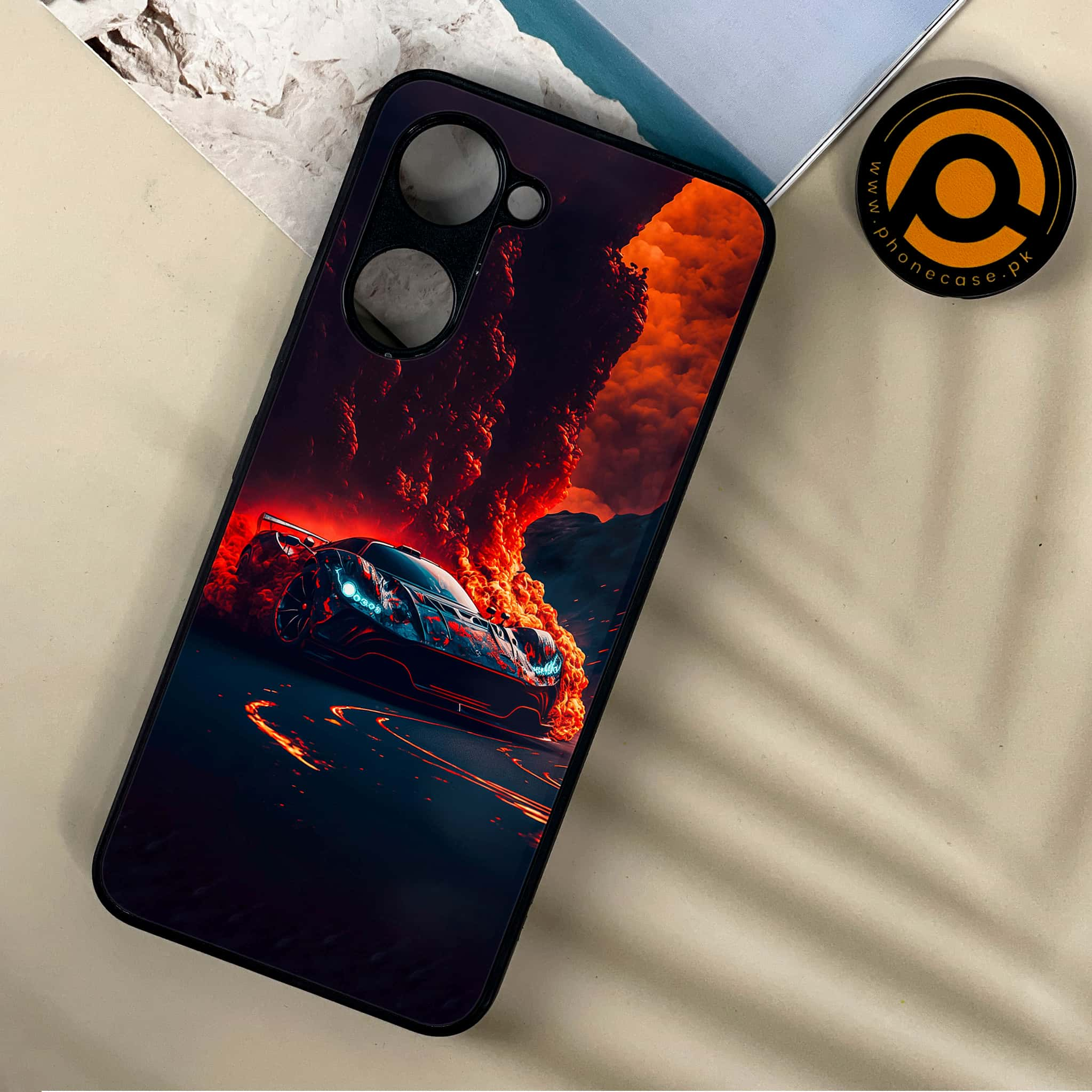 Vivo Y03 - Racing Series - Premium Printed Metal soft Bumper shock Proof Case