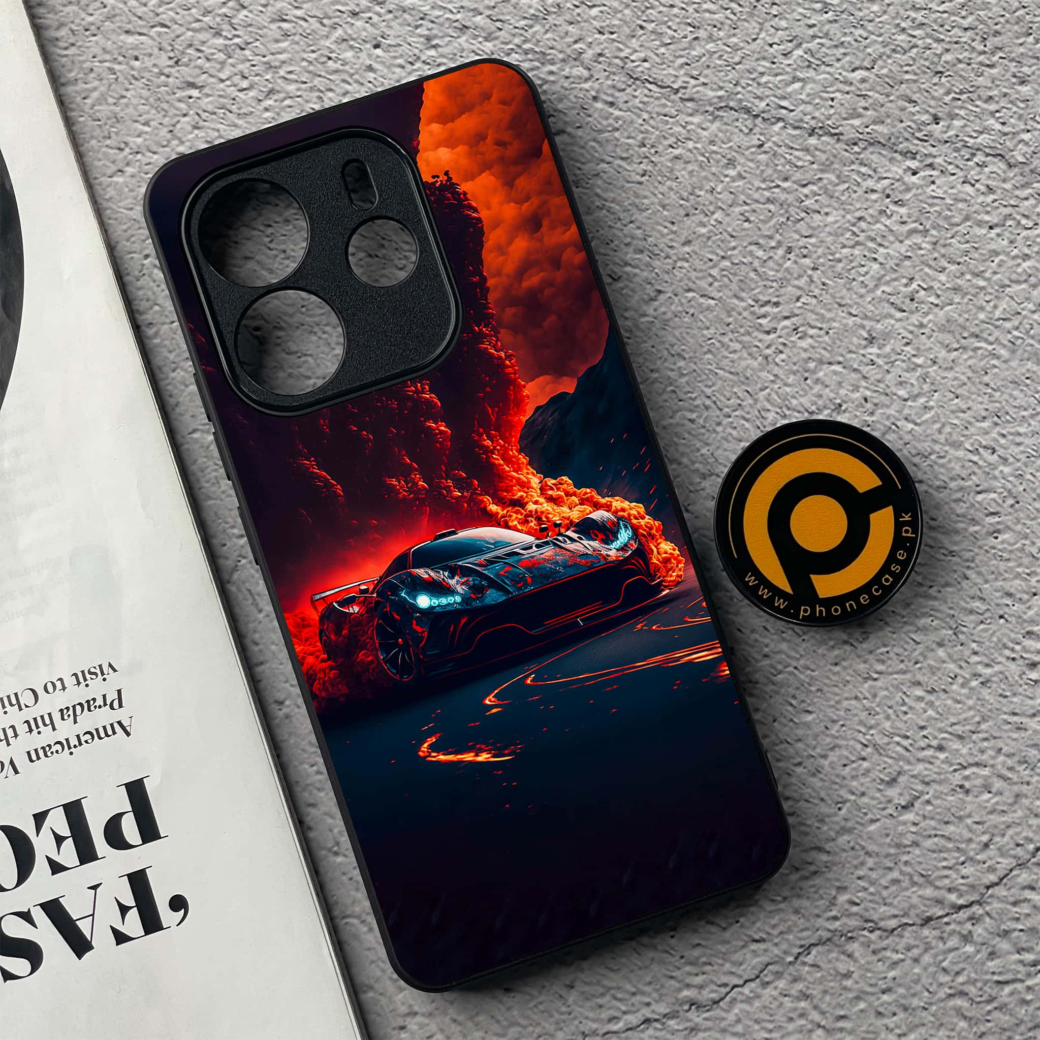 Xiaomi Redmi Note 14 - Racing Series - Premium Printed Glass soft Bumper shock Proof Case
