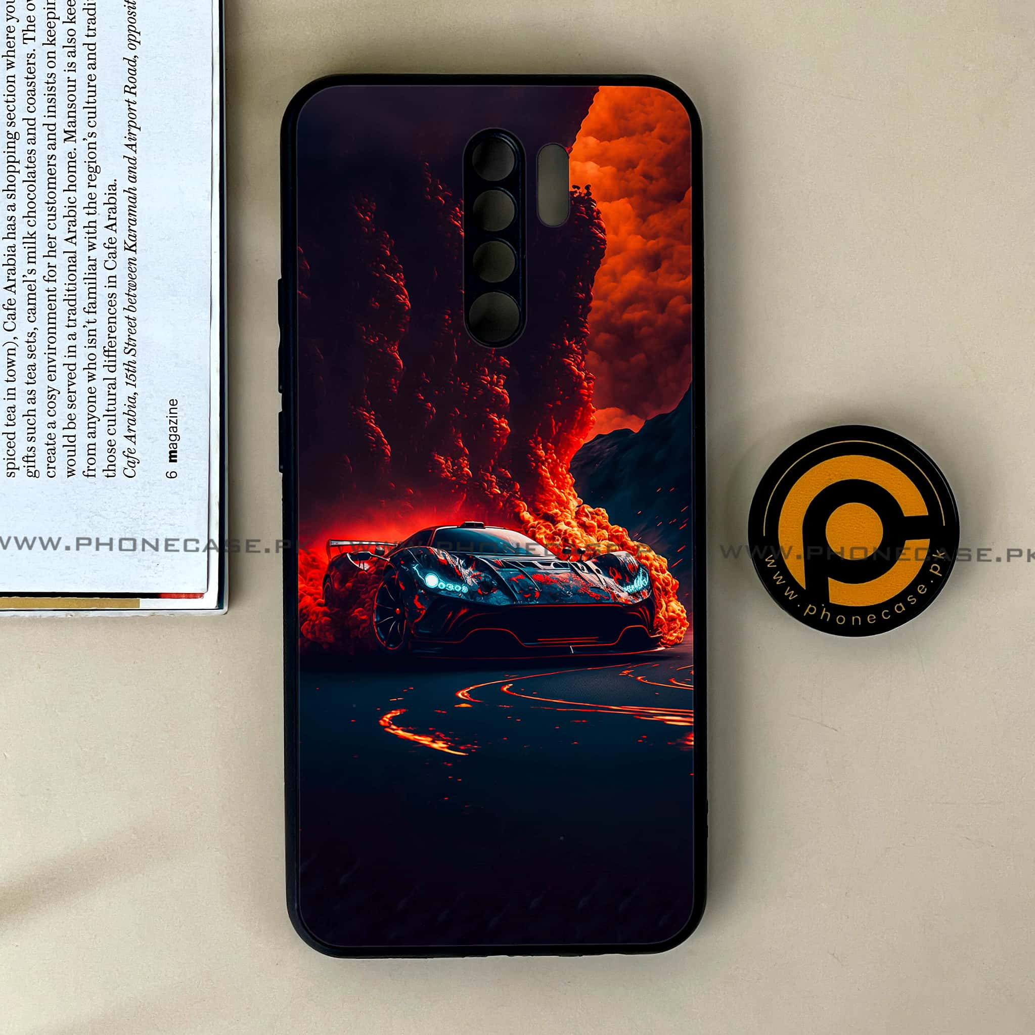 Xiaomi Redmi 9 - Racing Series - Premium Printed Glass soft Bumper shock Proof Case