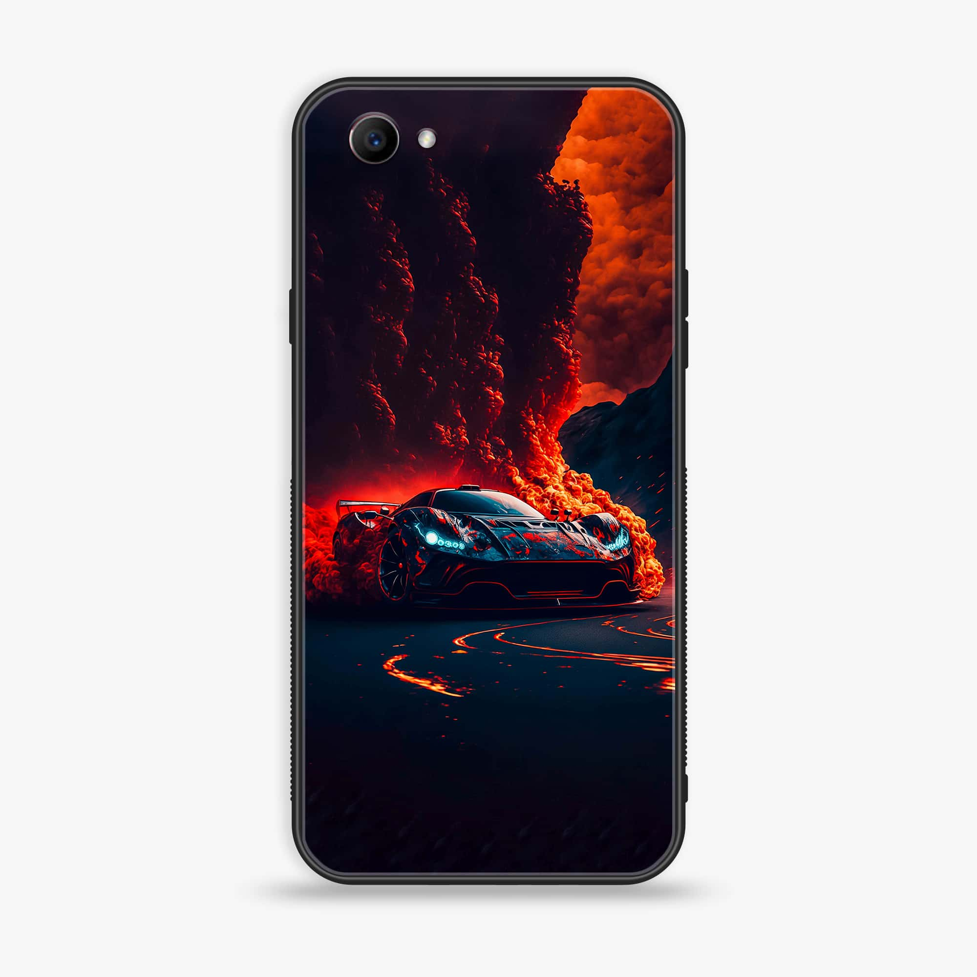 Oppo F7 Youth - Racing Series - Premium Printed Glass soft Bumper shock Proof Case