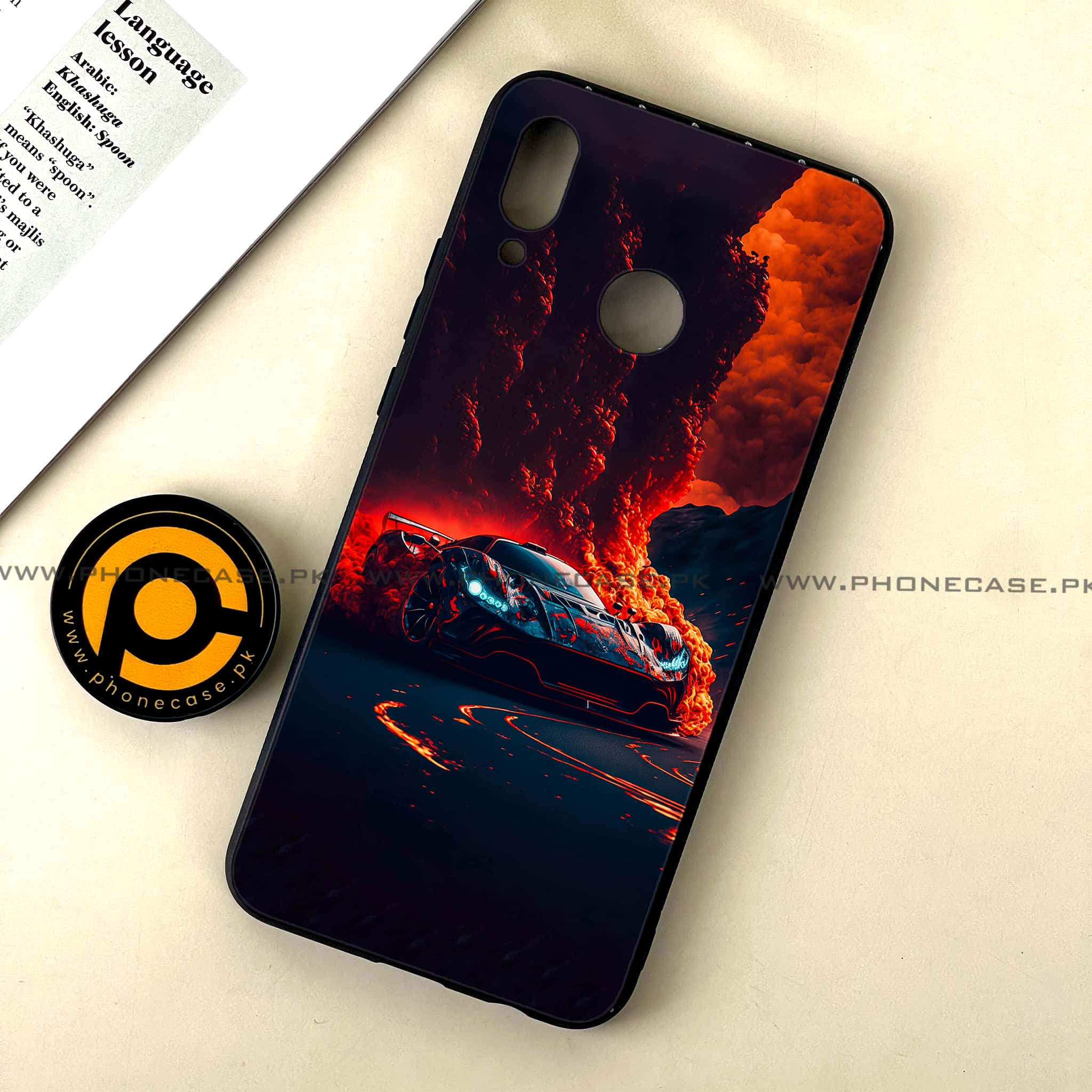 Huawei Nova 3 - Racing Series - Premium Printed Glass soft Bumper shock Proof Case