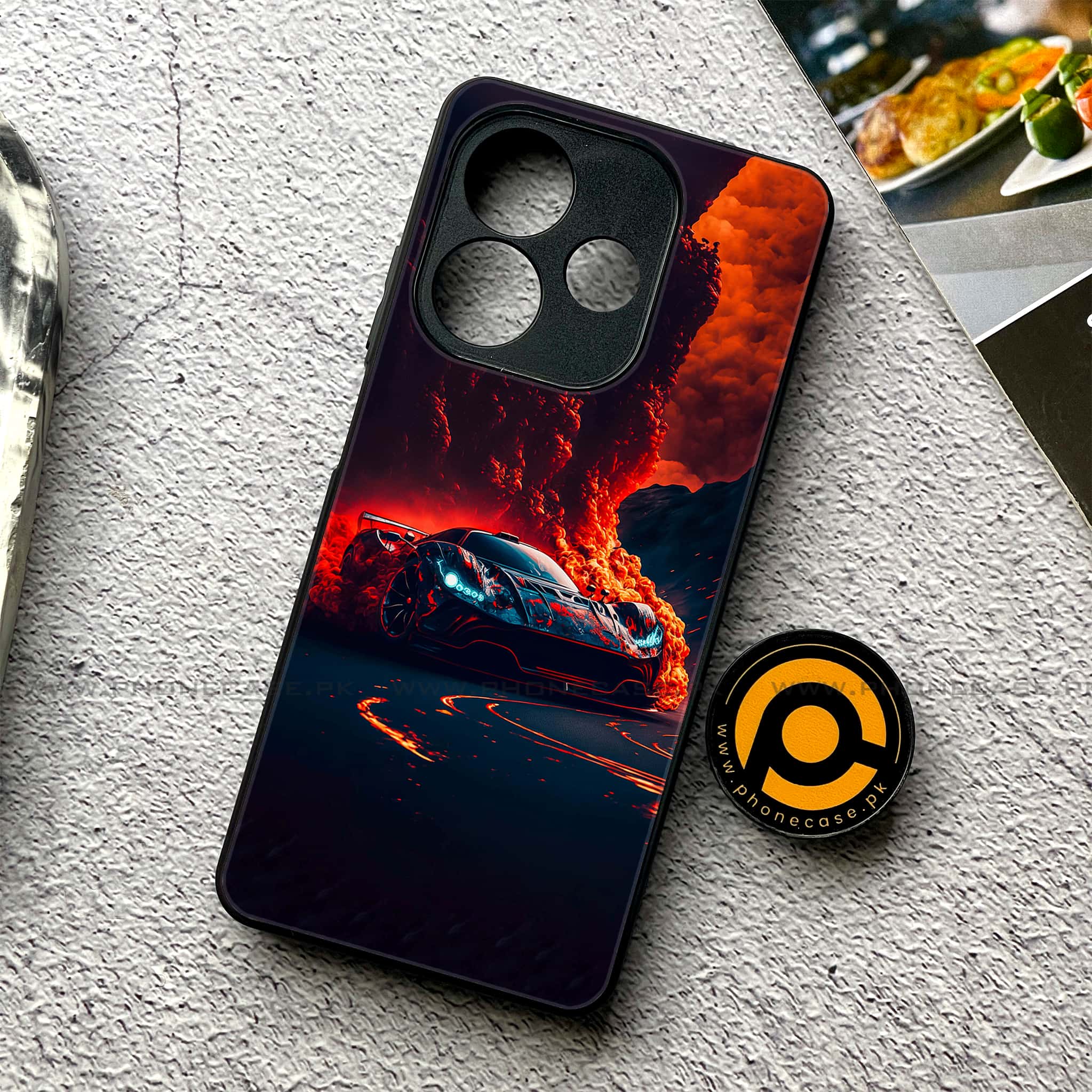 Oppo A5 Pro - Racing Series - Premium Metal Printed soft Bumper shock Proof Case