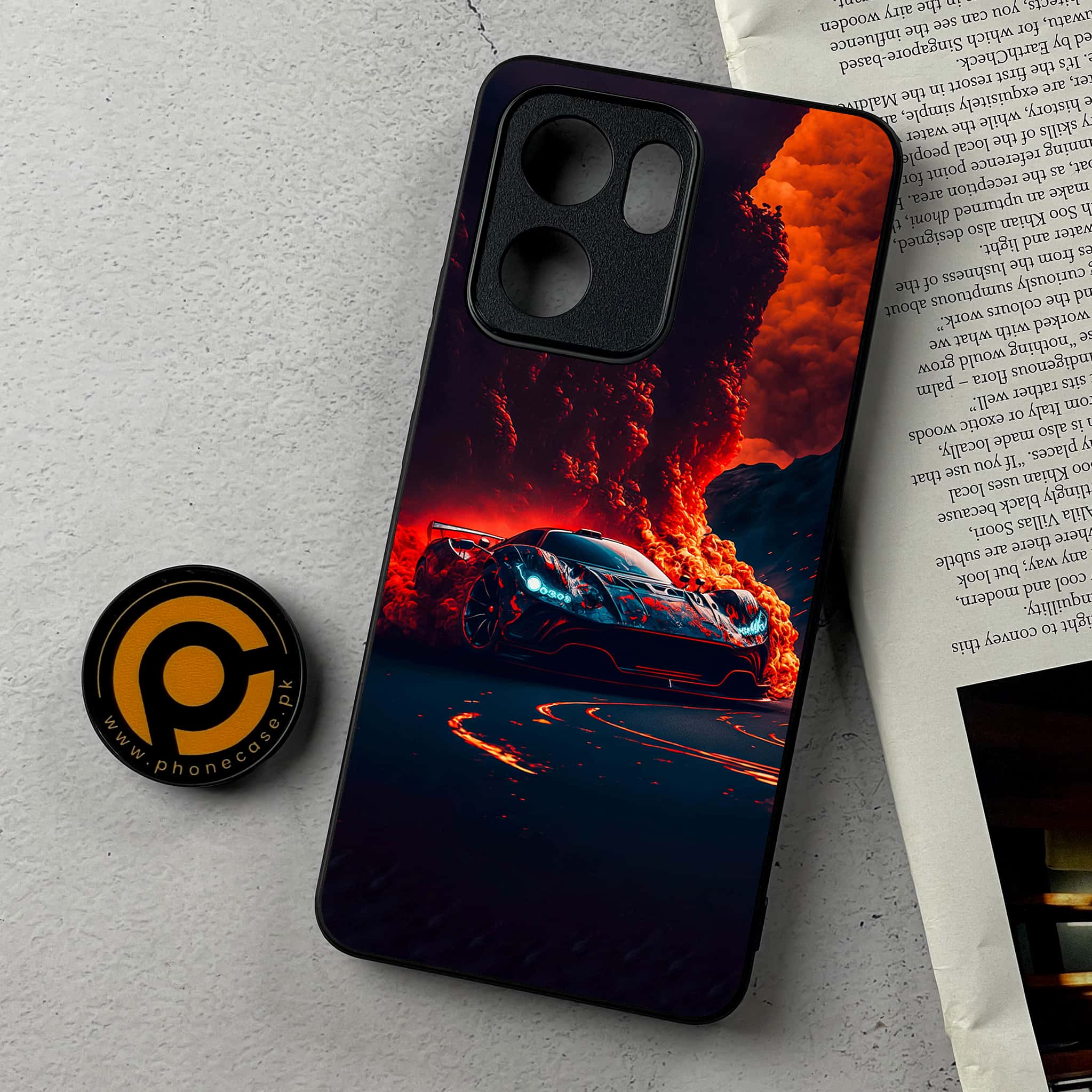 Oppo Reno 14F - Racing Series - Premium Metal Printed Soft Bumper Shockproof Case