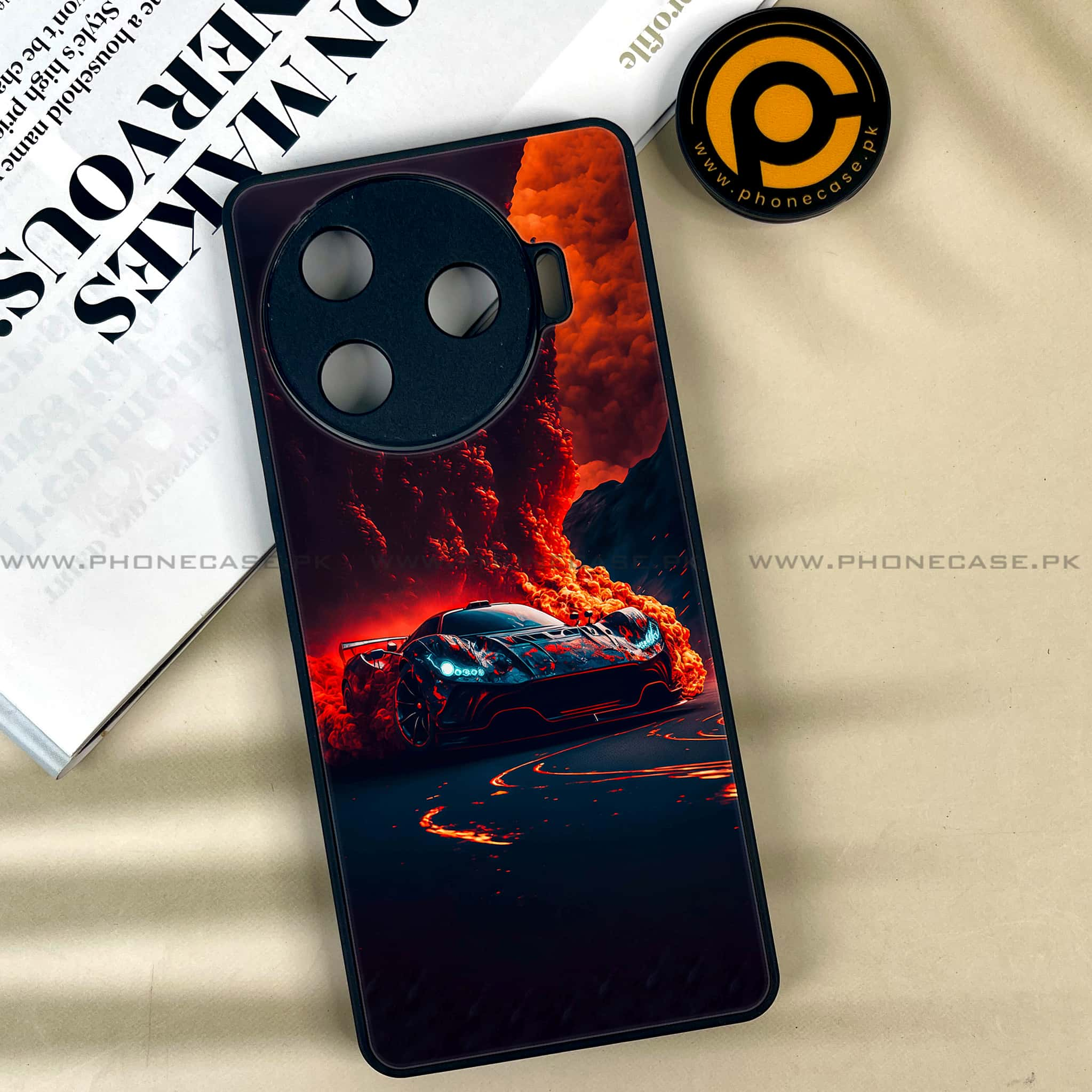 Tecno Camon 30 Pro - Racing Series - Premium Printed Glass soft Bumper shock Proof Case