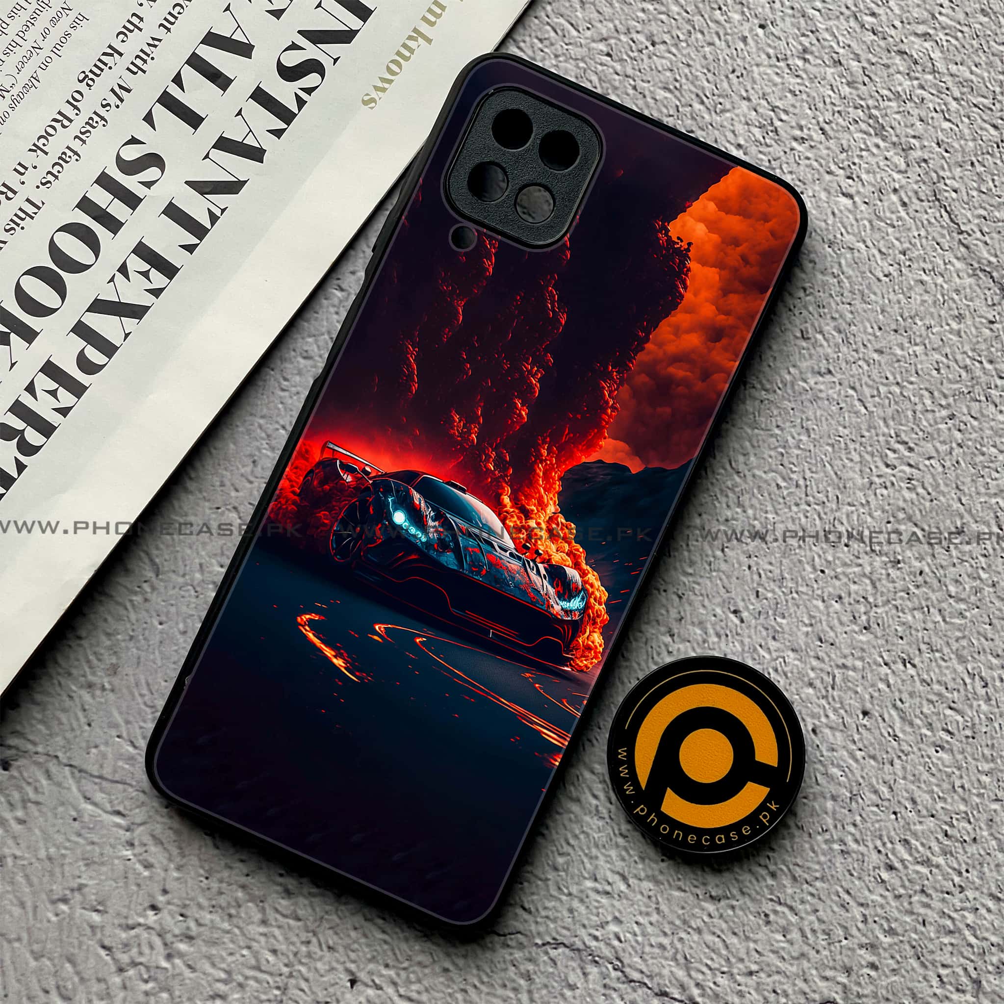 Samsung Galaxy A12 / A12 Nacho - Racing Series - Premium Printed Glass soft Bumper shock Proof Case