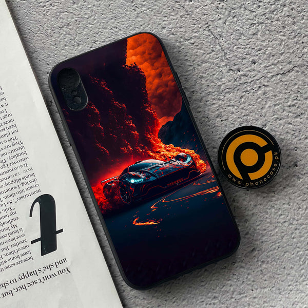iPhone XR - Racing Design 6 - Premium Metal Printed soft Bumper shock Proof Case CS-42019