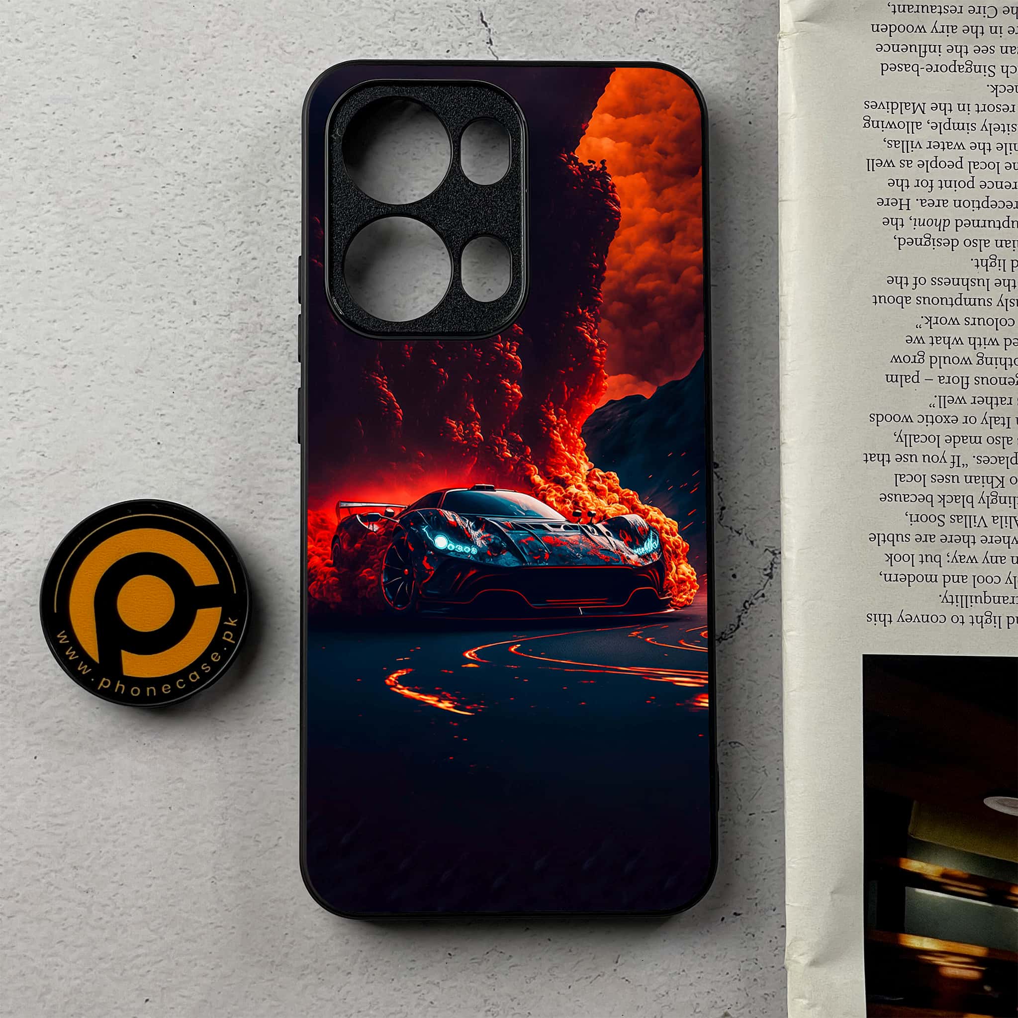 Oppo Reno 13 Pro - Racing Series - Premium Metal Printed Soft Bumper Shockproof Case