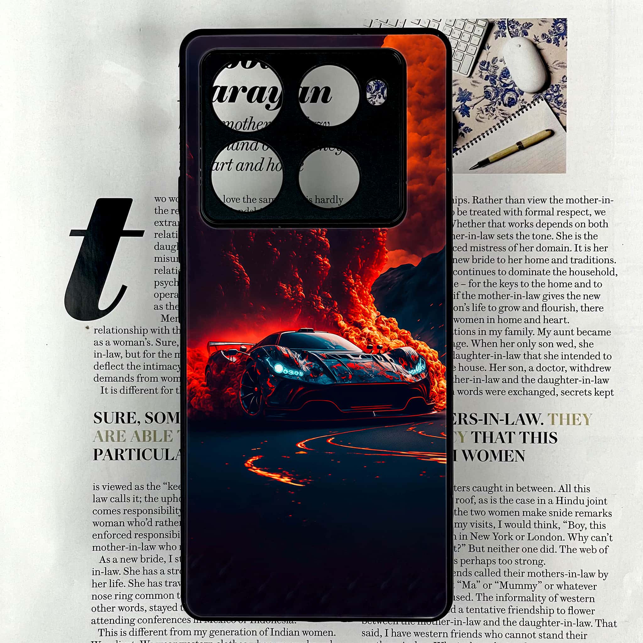 Infinix Note 40 Pro Plus - Racing Series - Premium Metal Printed soft Bumper shock Proof Case