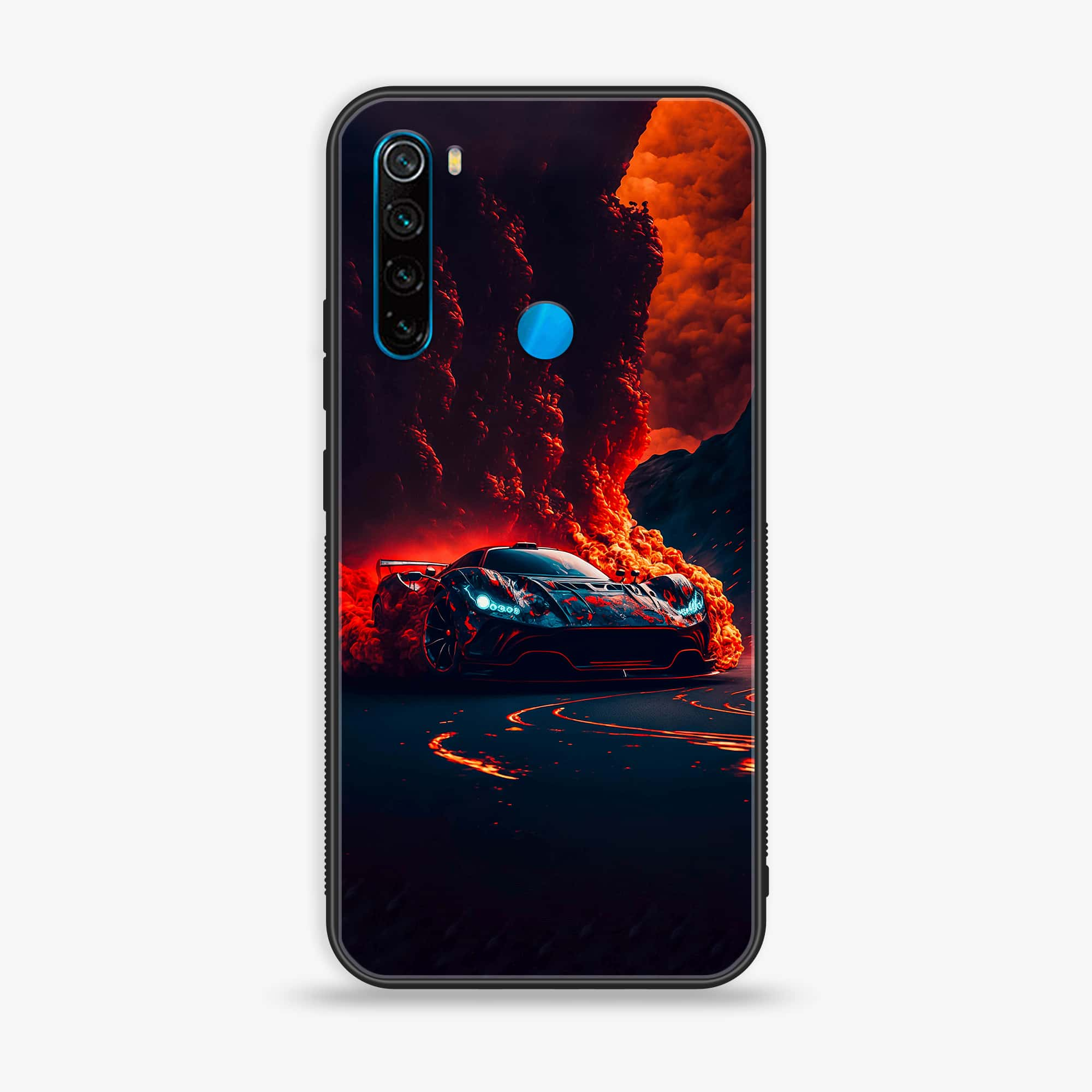 Redmi Note 8 - Racing Series - Premium Printed Glass soft Bumper shock Proof Case