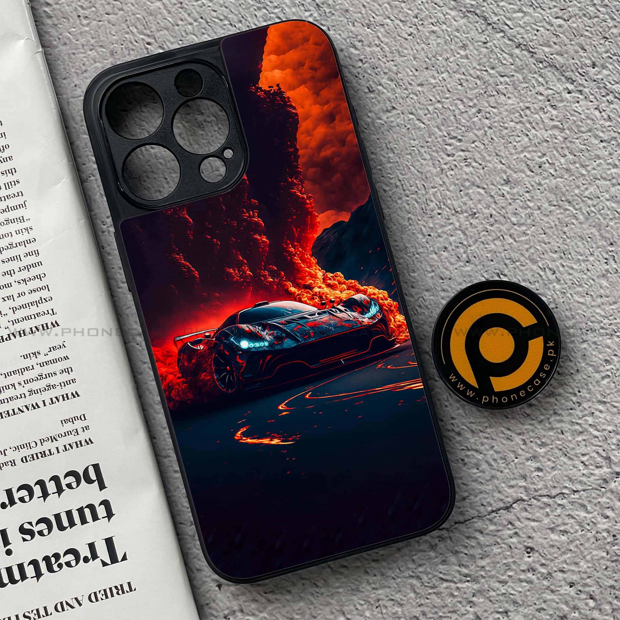iPhone 15 Pro Max - Racing Series - Premium Metal Printed soft Bumper shock Proof Case