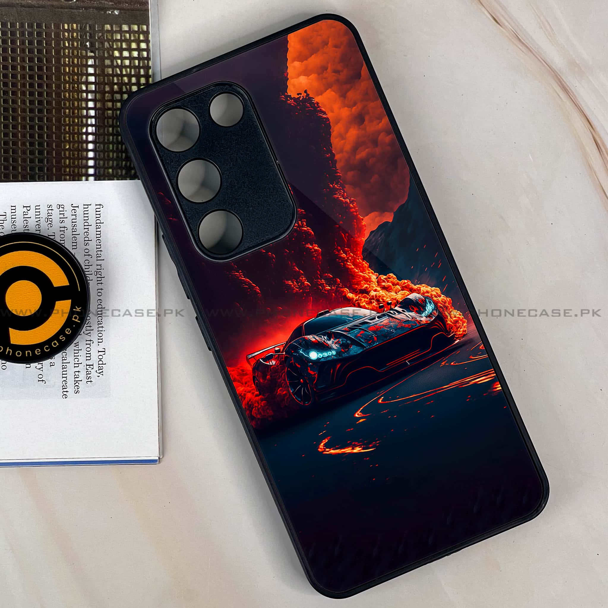 Vivo Y200e - Racing Series - Premium Metal Printed soft Bumper shock Proof Case