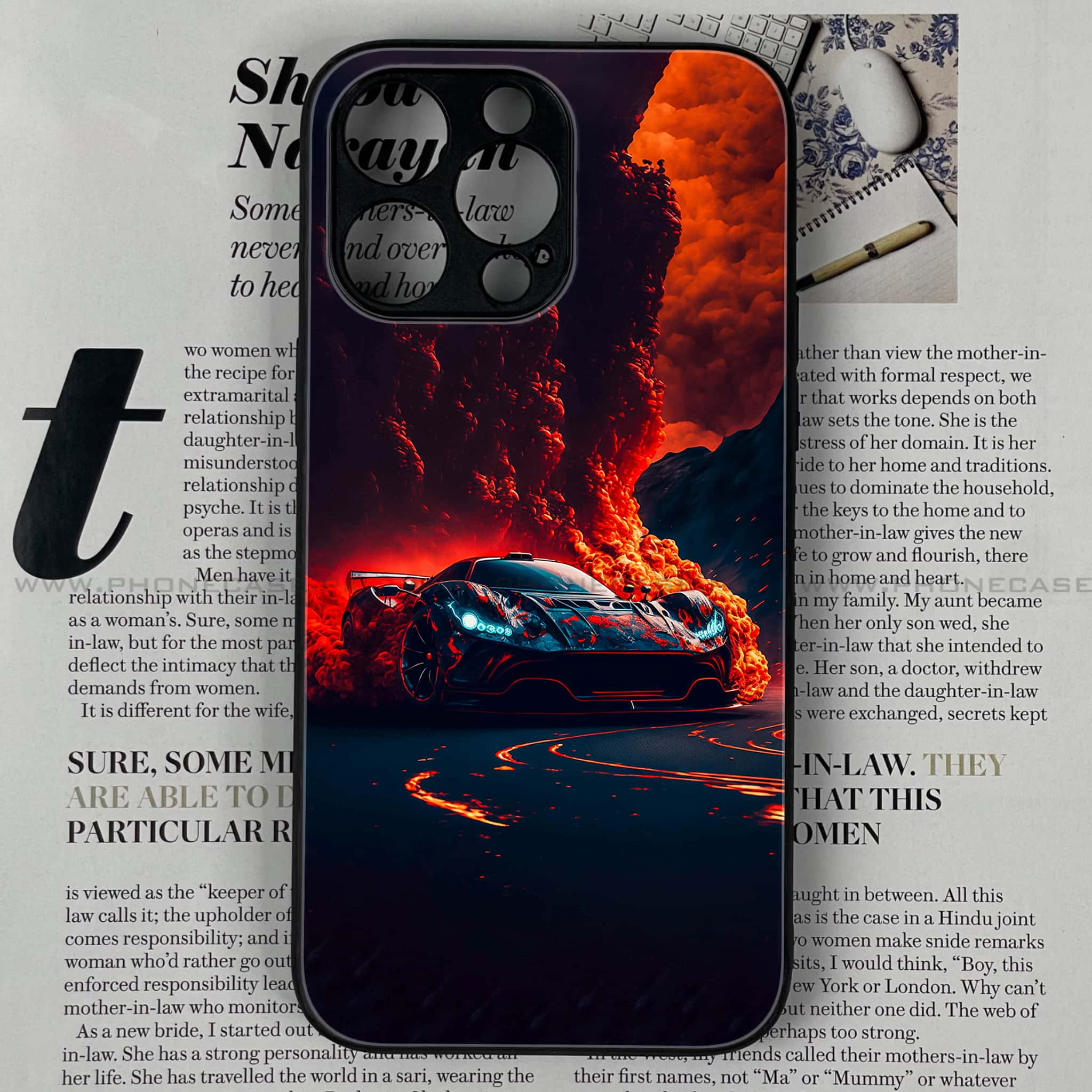 iPhone 15 Pro - Racing Series - Premium Printed Glass soft Bumper shock Proof Case