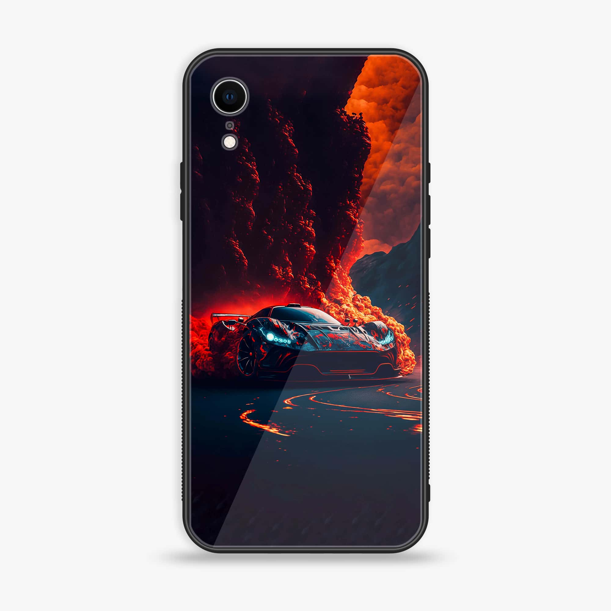 iPhone XR - Racing Series - Premium Printed Glass soft Bumper shock Proof Case