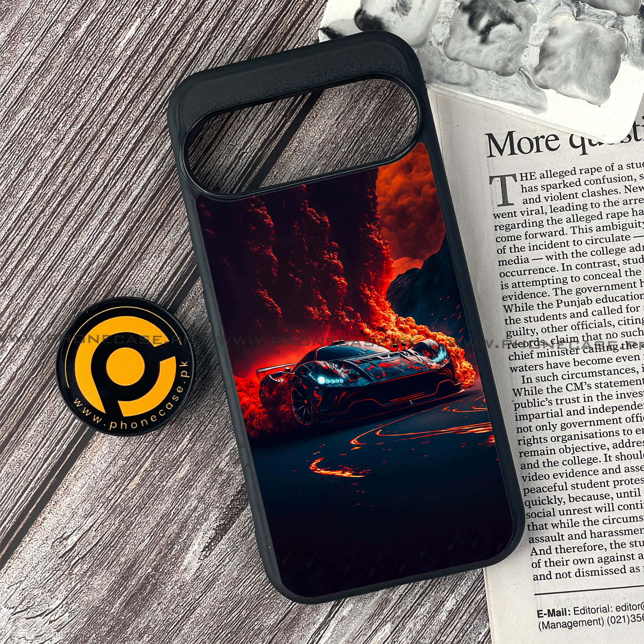 Google Pixel 9 - Racing Series  - Premium Printed Glass soft Bumper shock Proof Case