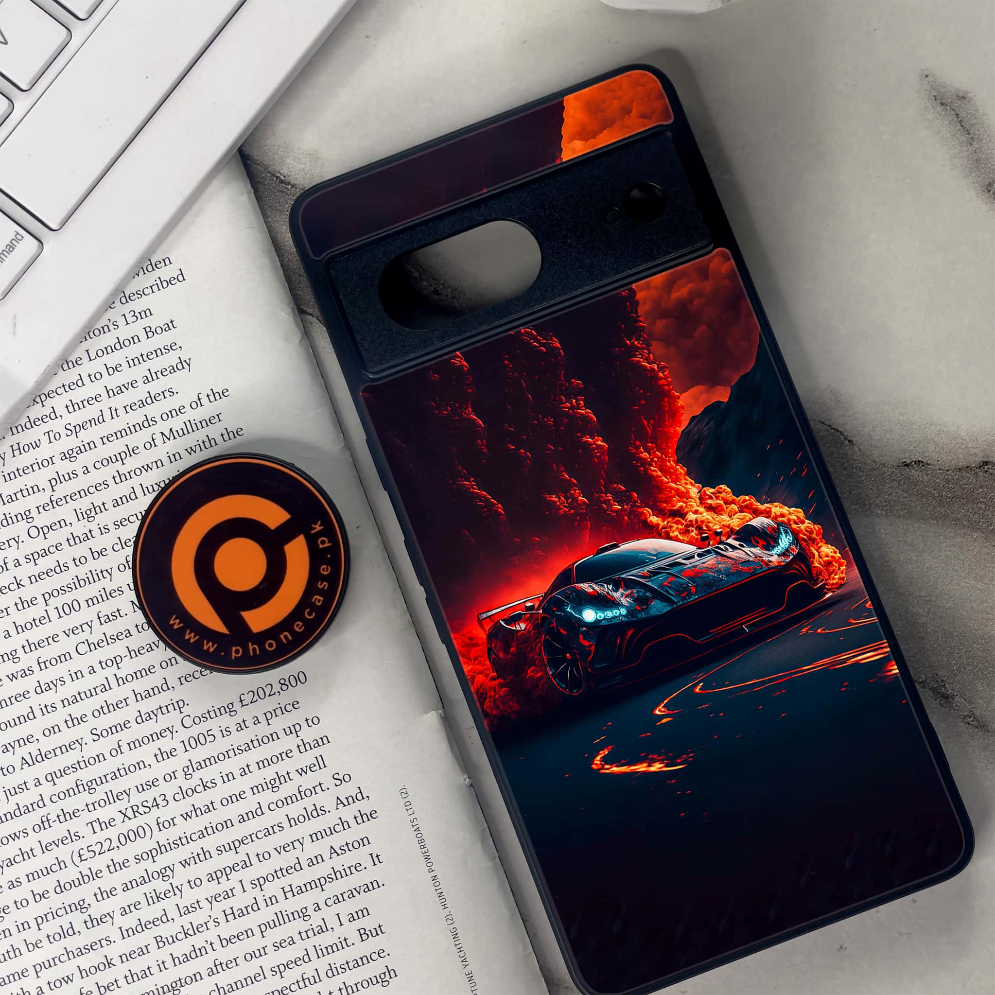 Google Pixel 7 - Racing Series - Premium Metal Printed soft Bumper Shock Proof Case