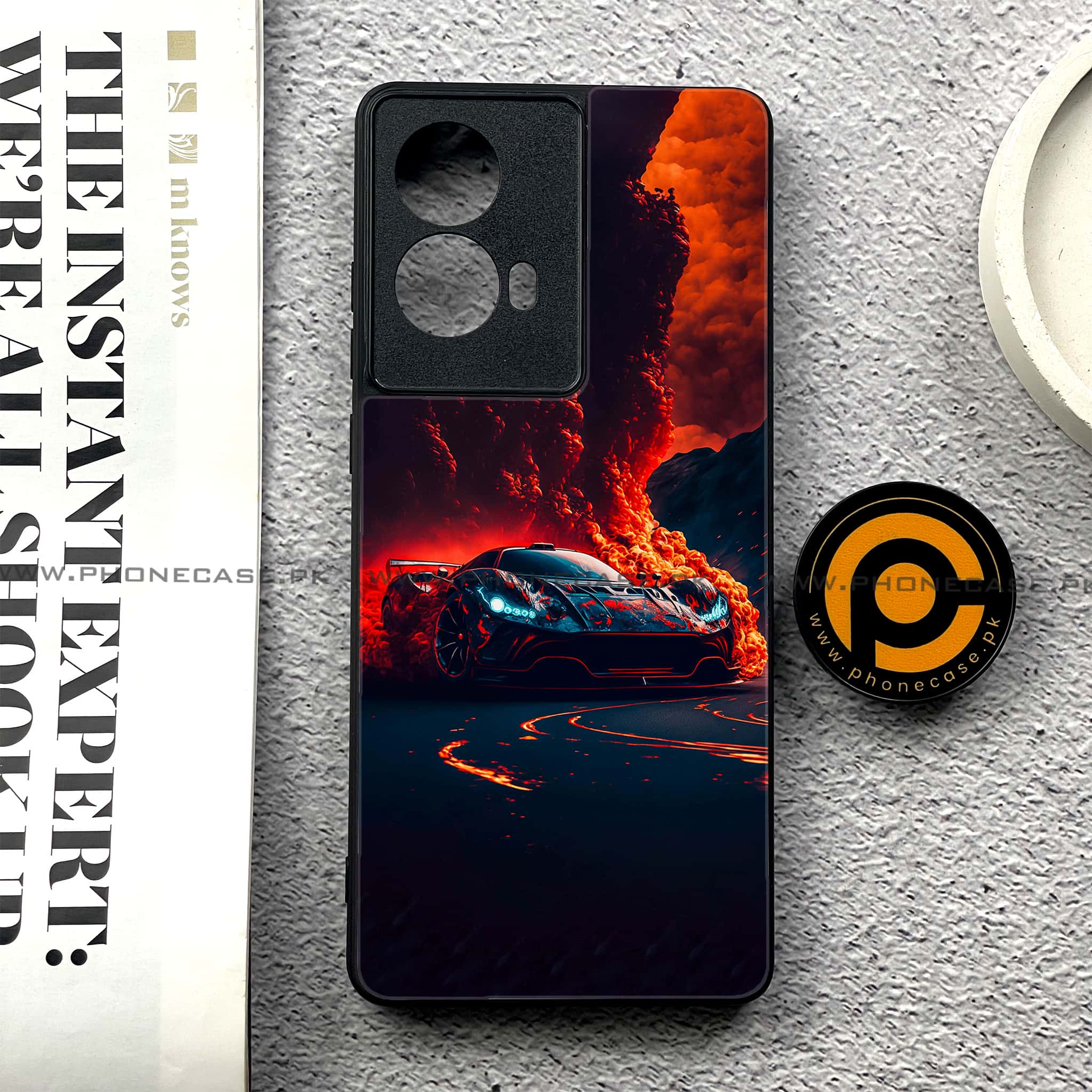 Moto G85 - Racing Series - Premium Printed Glass soft Bumper shock Proof Case