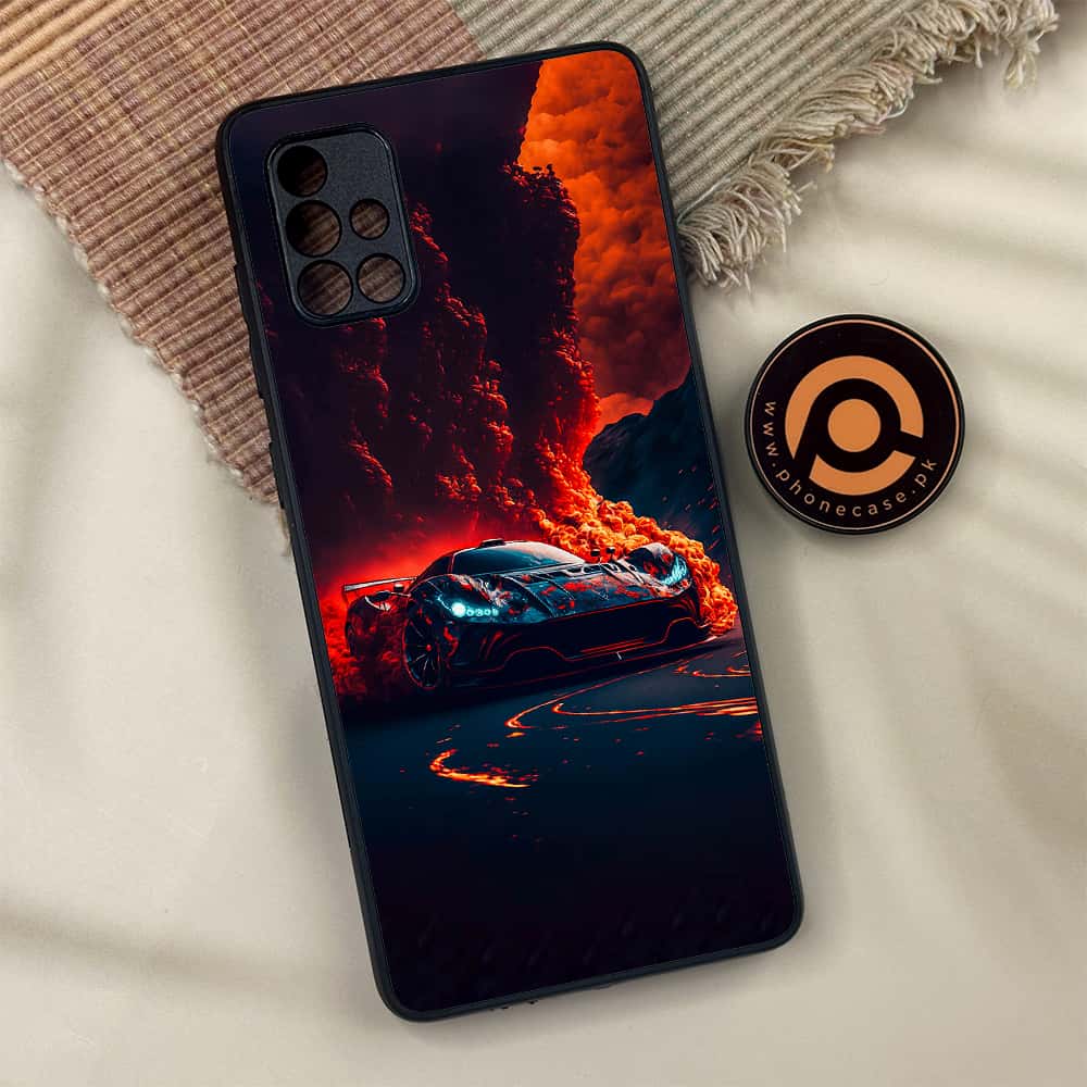 Samsung Galaxy A71 - Racing Series - Premium Metal Printed soft Bumper shock Proof Case