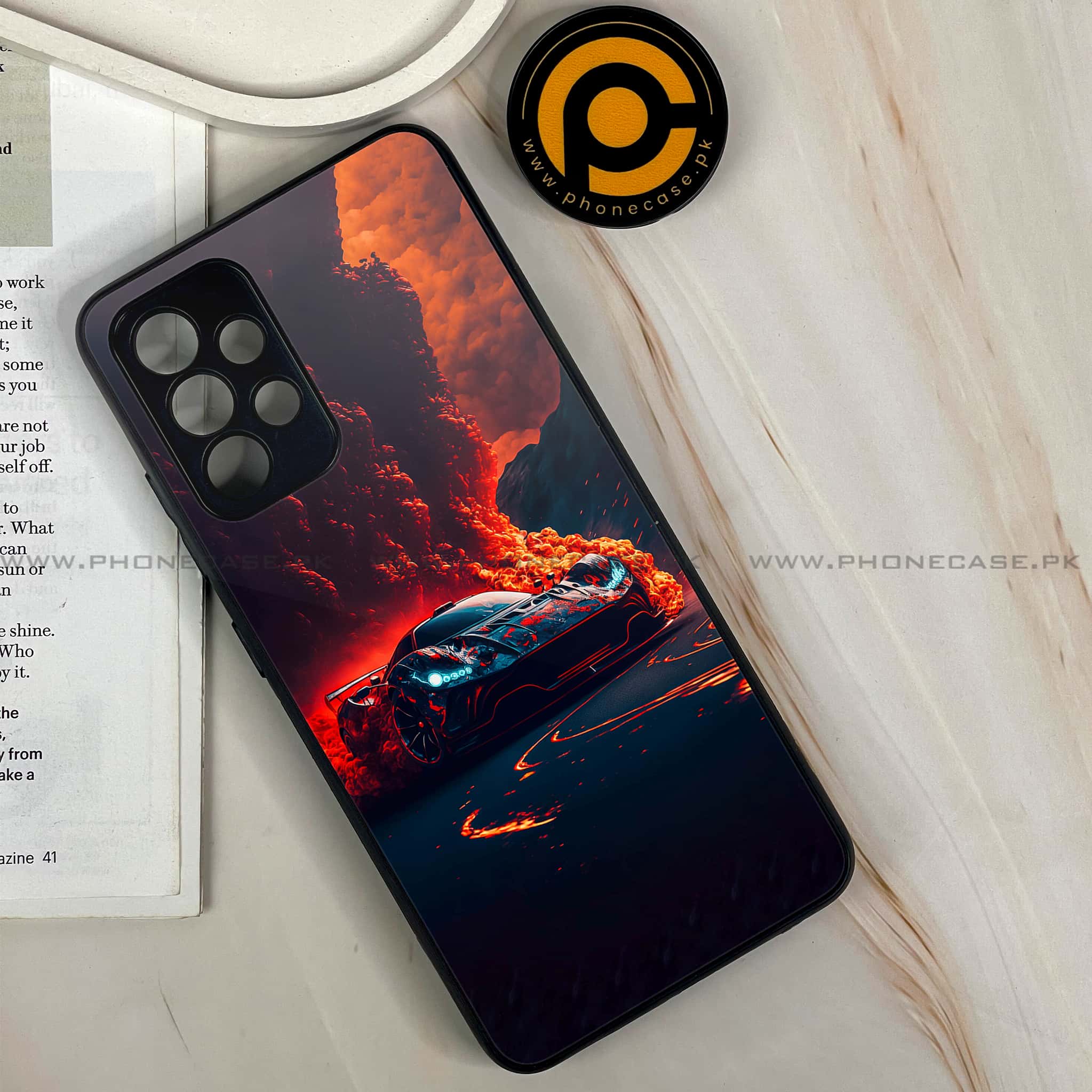Samsung Galaxy A13 - Racing Series - Premium Printed Glass soft Bumper shock Proof Case