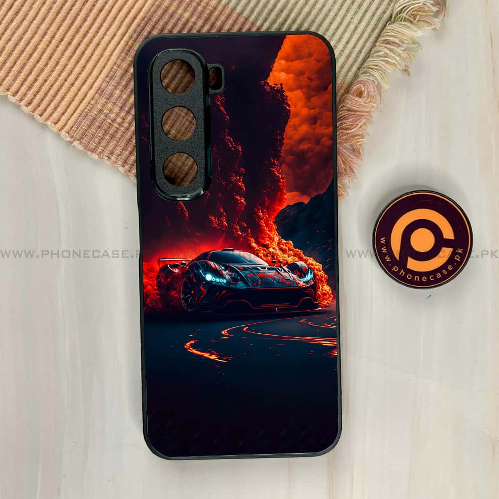 Infinix Hot 60i - Racing Series - Premium Metal Printed soft Bumper shock Proof Case