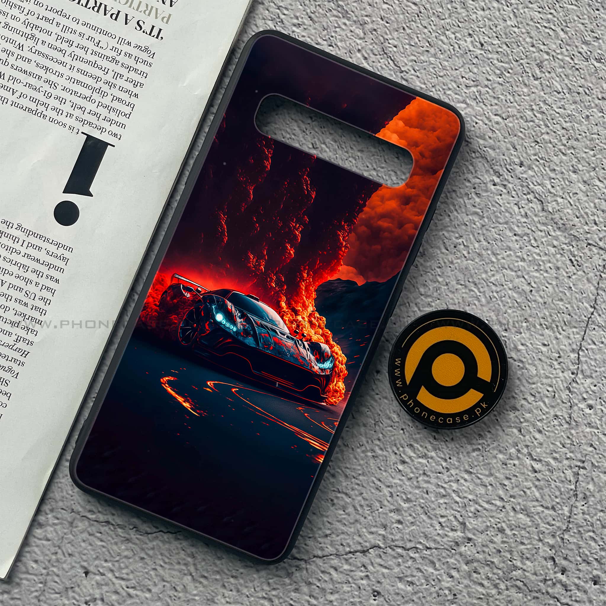 Samsung Galaxy S10 5G - Racing Series - Premium Printed Glass soft Bumper shock Proof Case