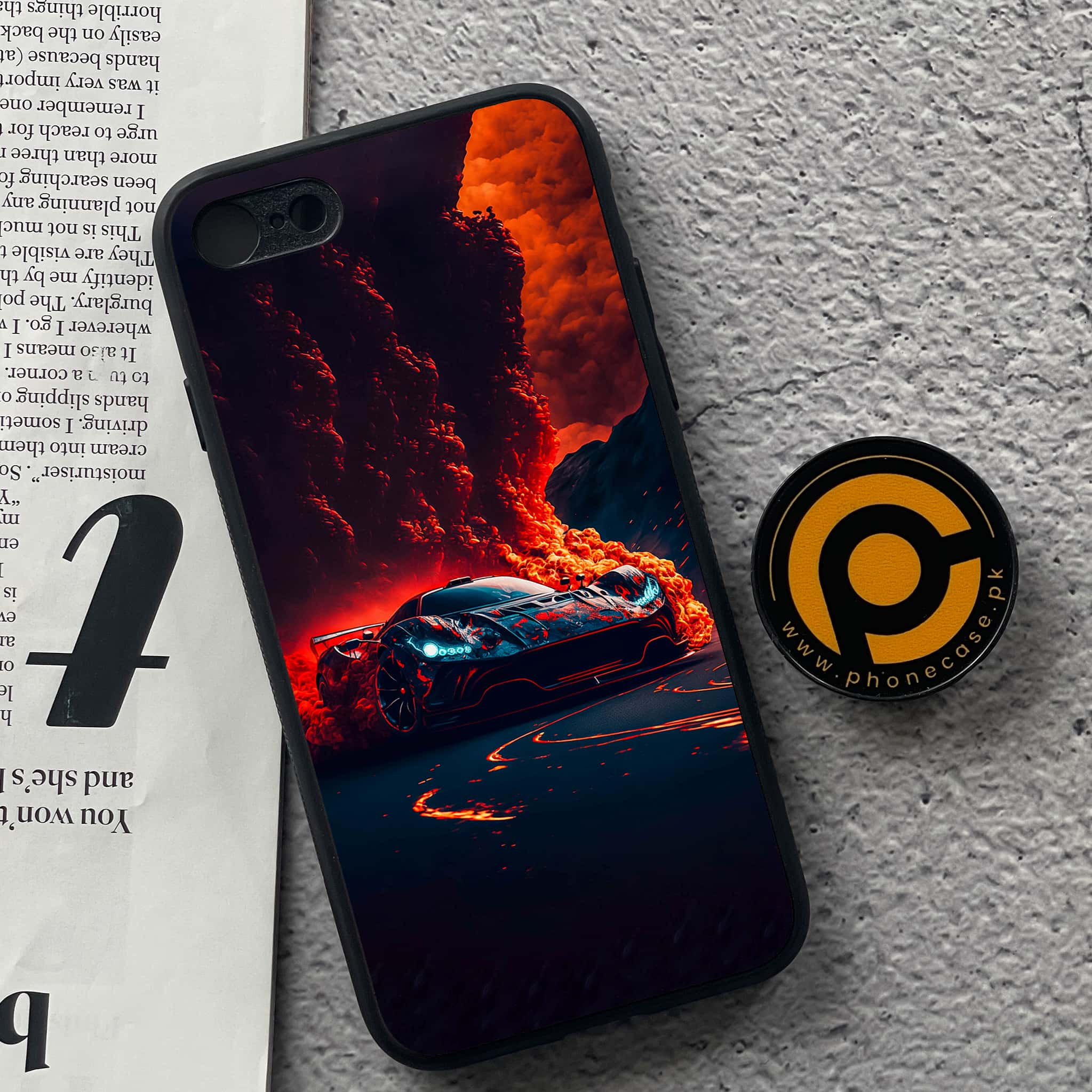 iPhone 7 / 8 - Racing Series - Premium Printed Glass soft Bumper shock Proof Case