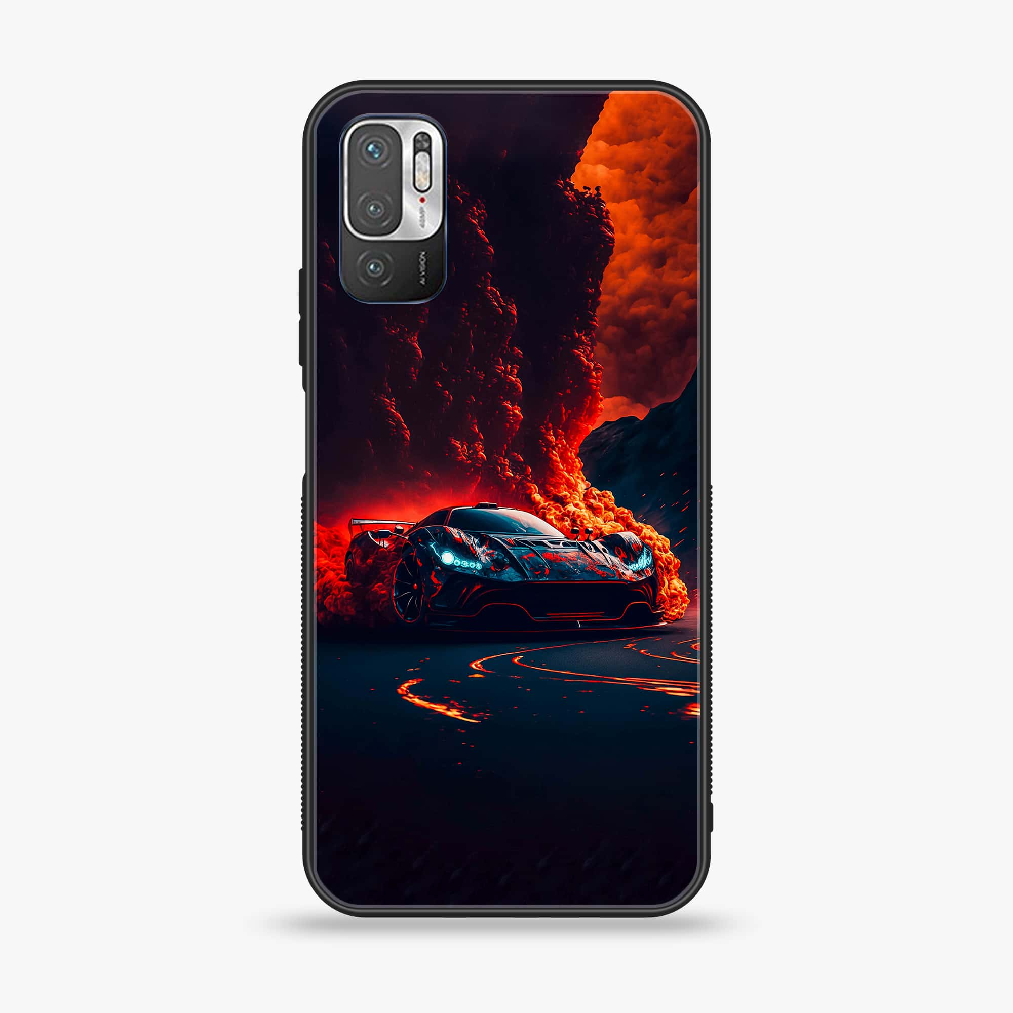 Xiaomi Redmi Note 10 5G - Racing Series - Premium Printed Glass soft Bumper shock Proof Case