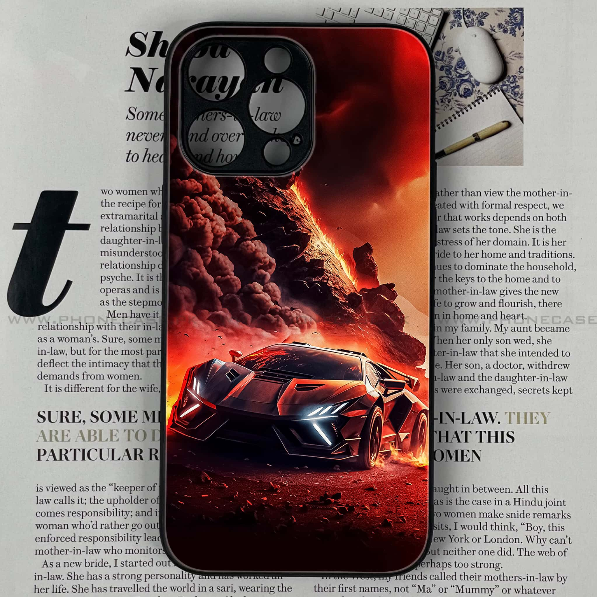 iPhone 16 Pro Max - Racing Series - Premium Printed Glass soft Bumper shock Proof Case