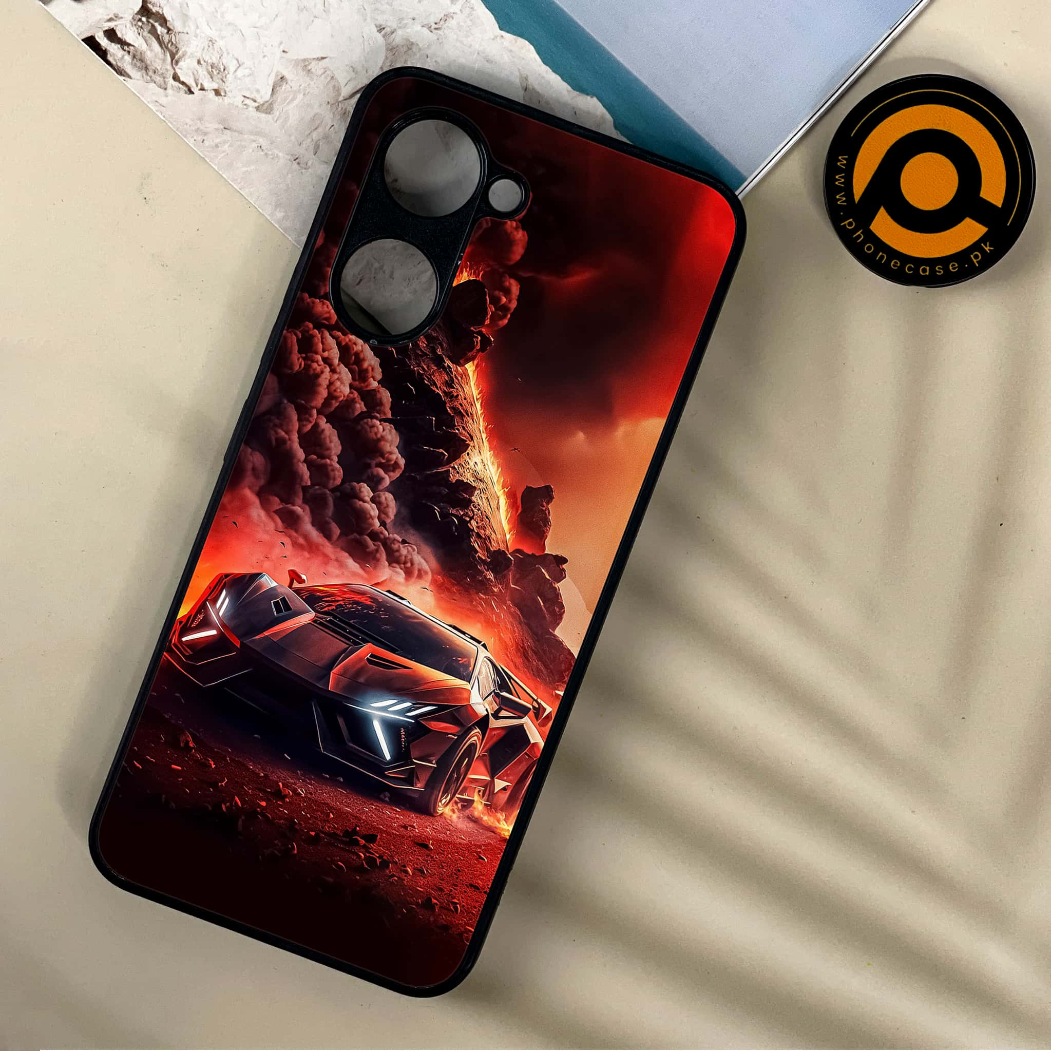 Vivo Y03 - Racing Series - Premium Printed Metal soft Bumper shock Proof Case