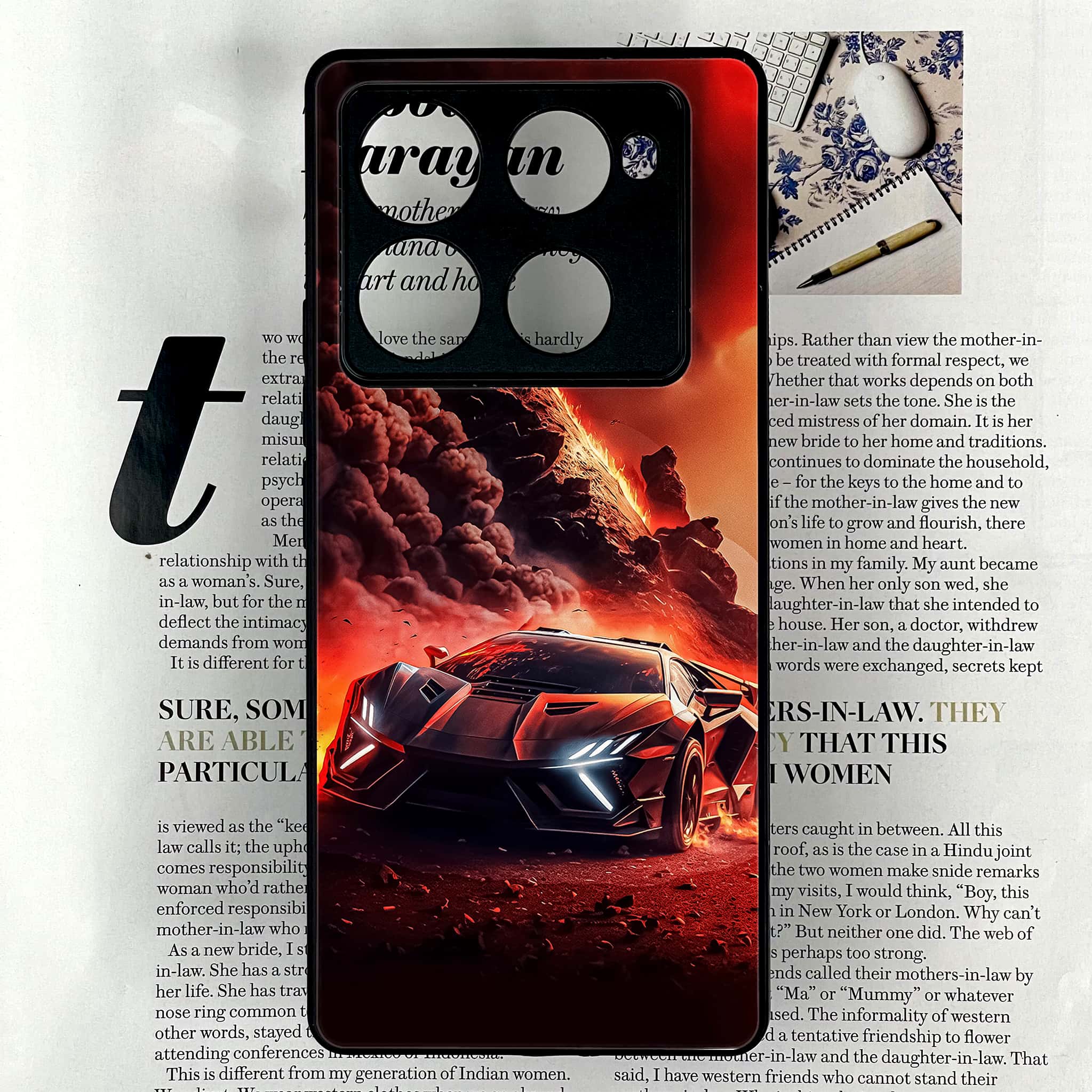 Infinix Note 40 Pro Plus - Racing Series - Premium Metal Printed soft Bumper shock Proof Case