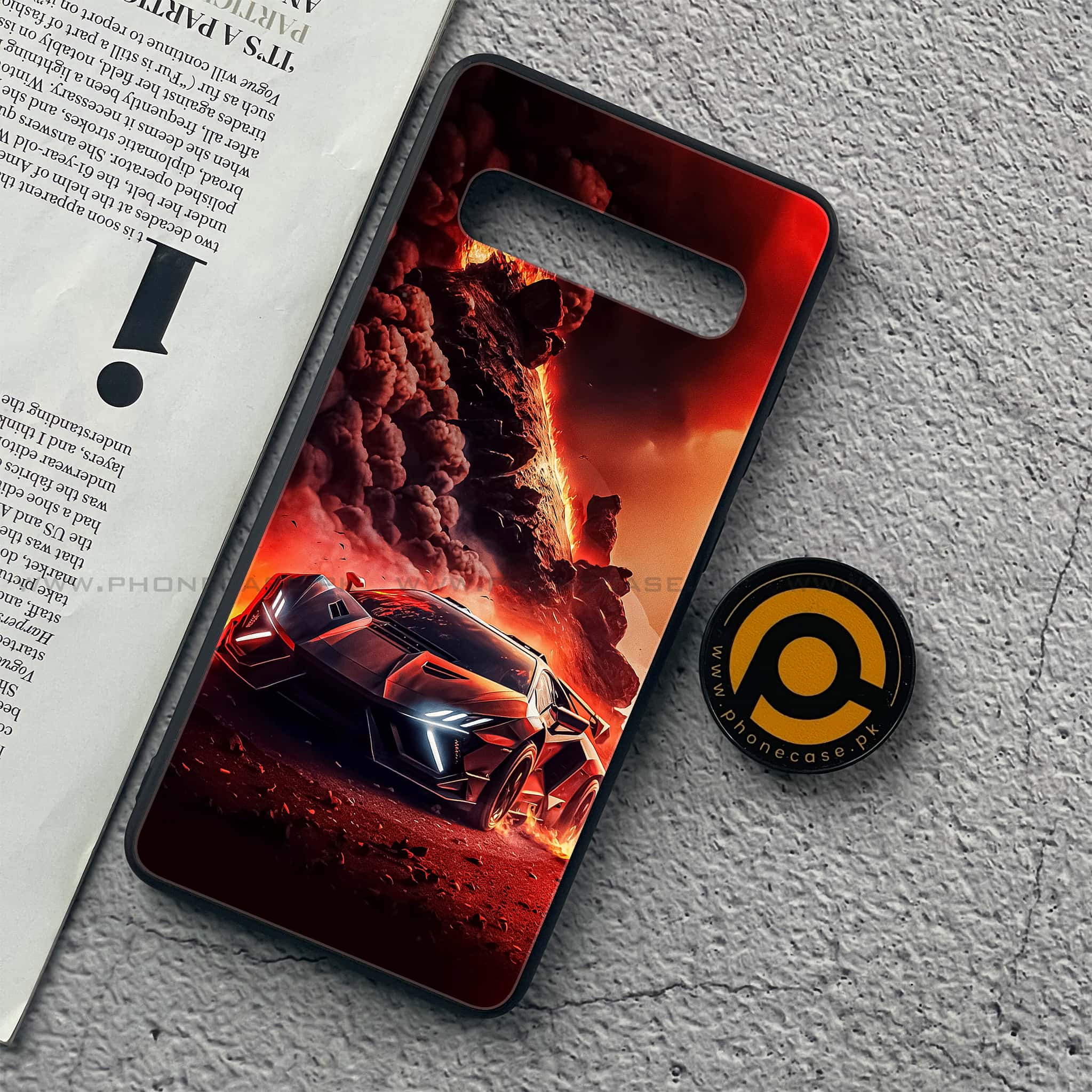 Samsung Galaxy S10 5G - Racing Series - Premium Printed Glass soft Bumper shock Proof Case