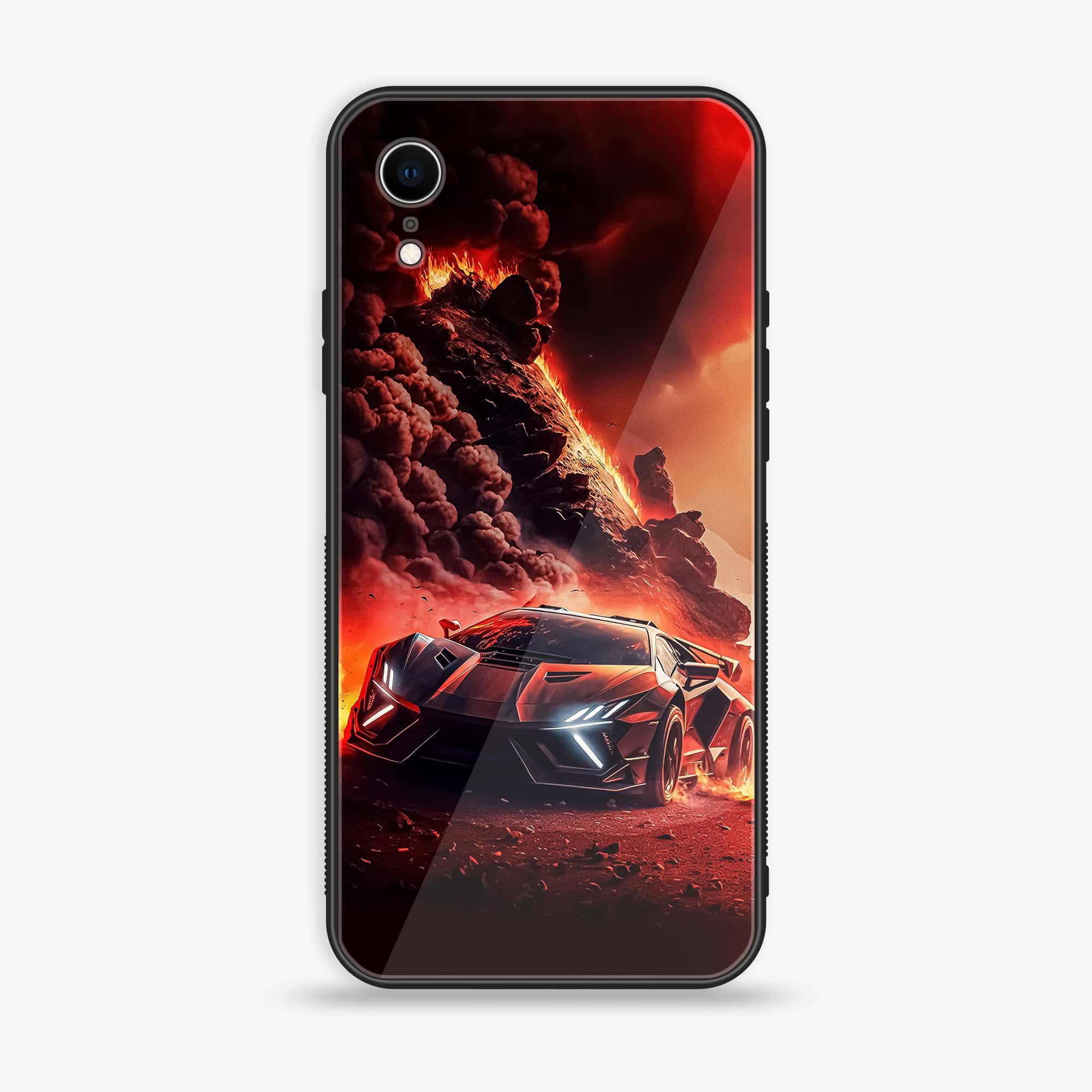 iPhone XR - Racing Series - Premium Printed Glass soft Bumper shock Proof Case