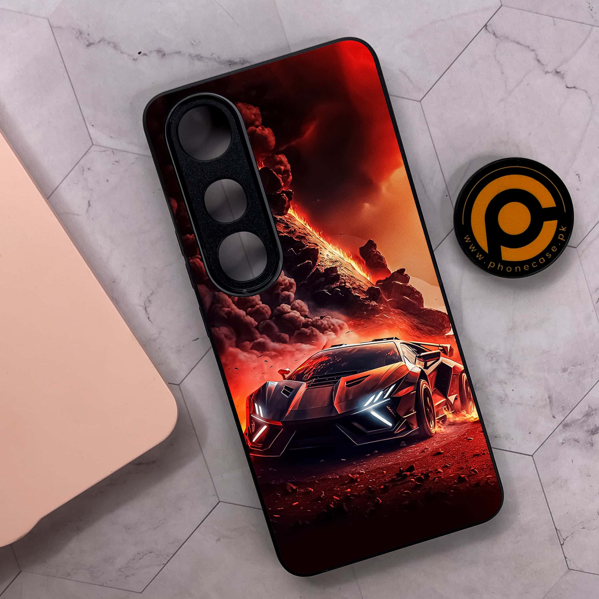 Vivo V50 Lite - Racing Series - Premium Metal Printed soft Bumper shock Proof Case