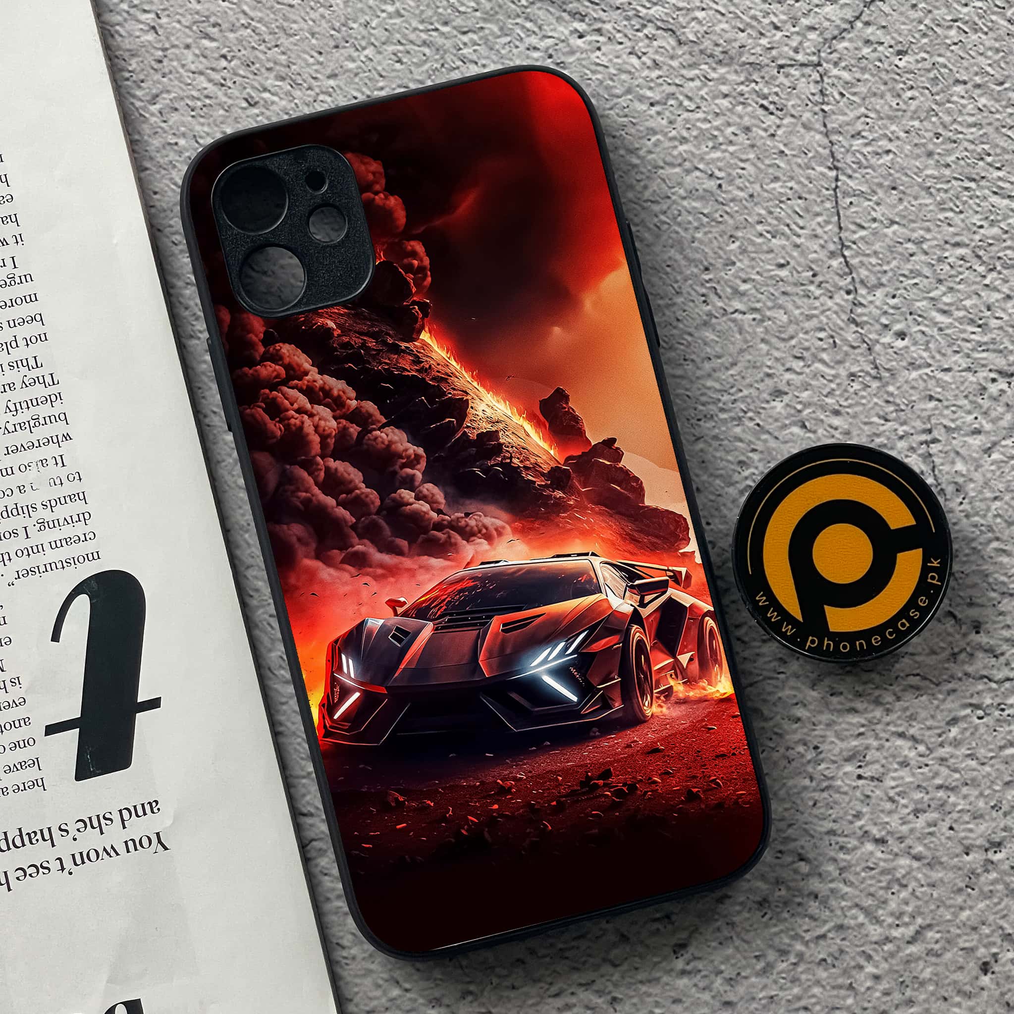 iPhone 11 Racing Series  Premium Printed Glass soft Bumper shock Proof Case