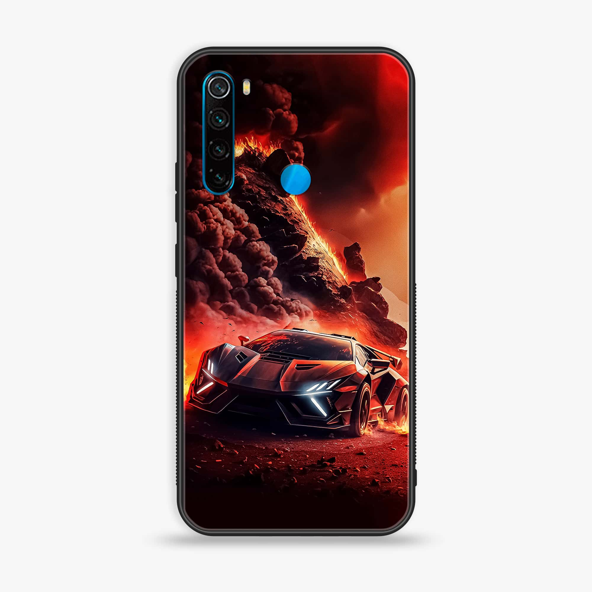 Redmi Note 8 - Racing Series - Premium Printed Glass soft Bumper shock Proof Case