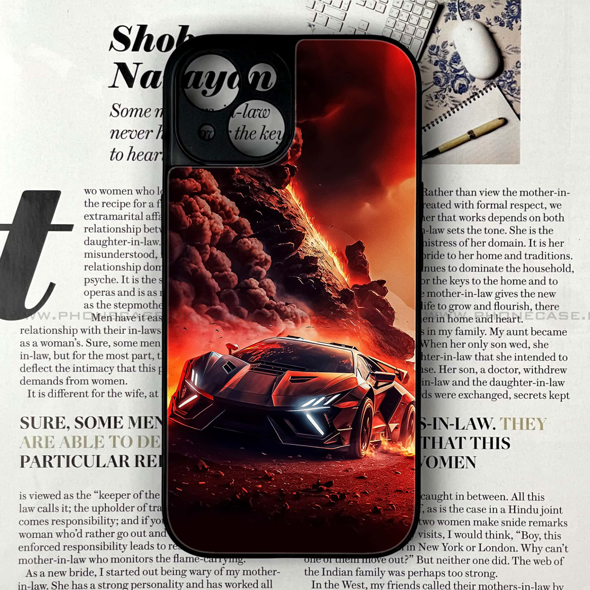 iPhone 15 Plus - Racing Series - Premium Printed Glass soft Bumper shock Proof Case