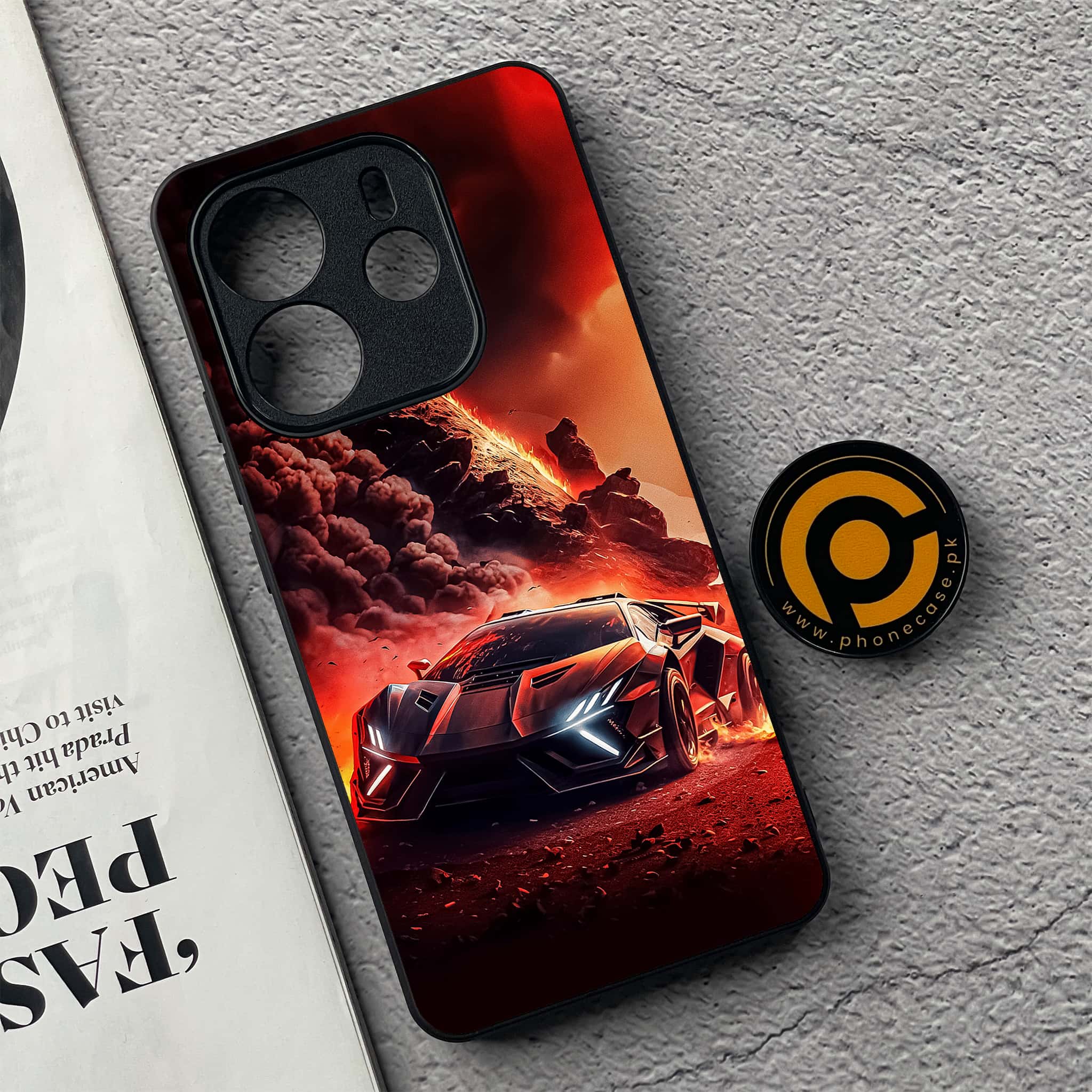 Xiaomi Redmi Note 14 - Racing Series - Premium Printed Glass soft Bumper shock Proof Case