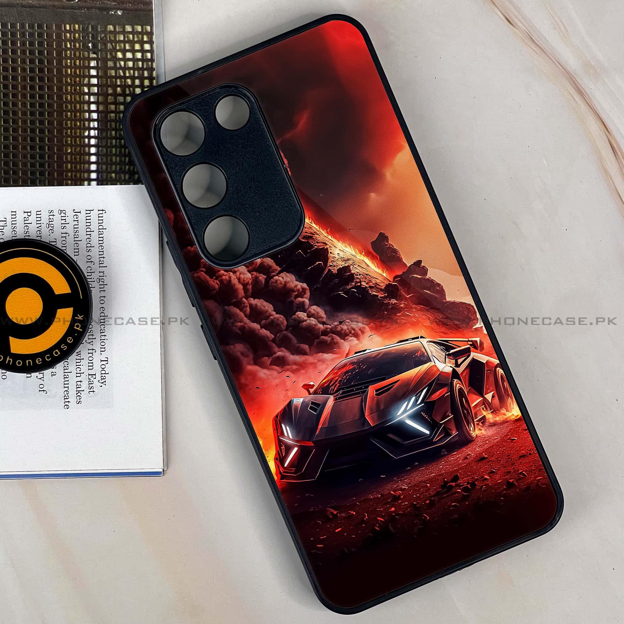 Vivo Y200e - Racing Series - Premium Metal Printed soft Bumper shock Proof Case