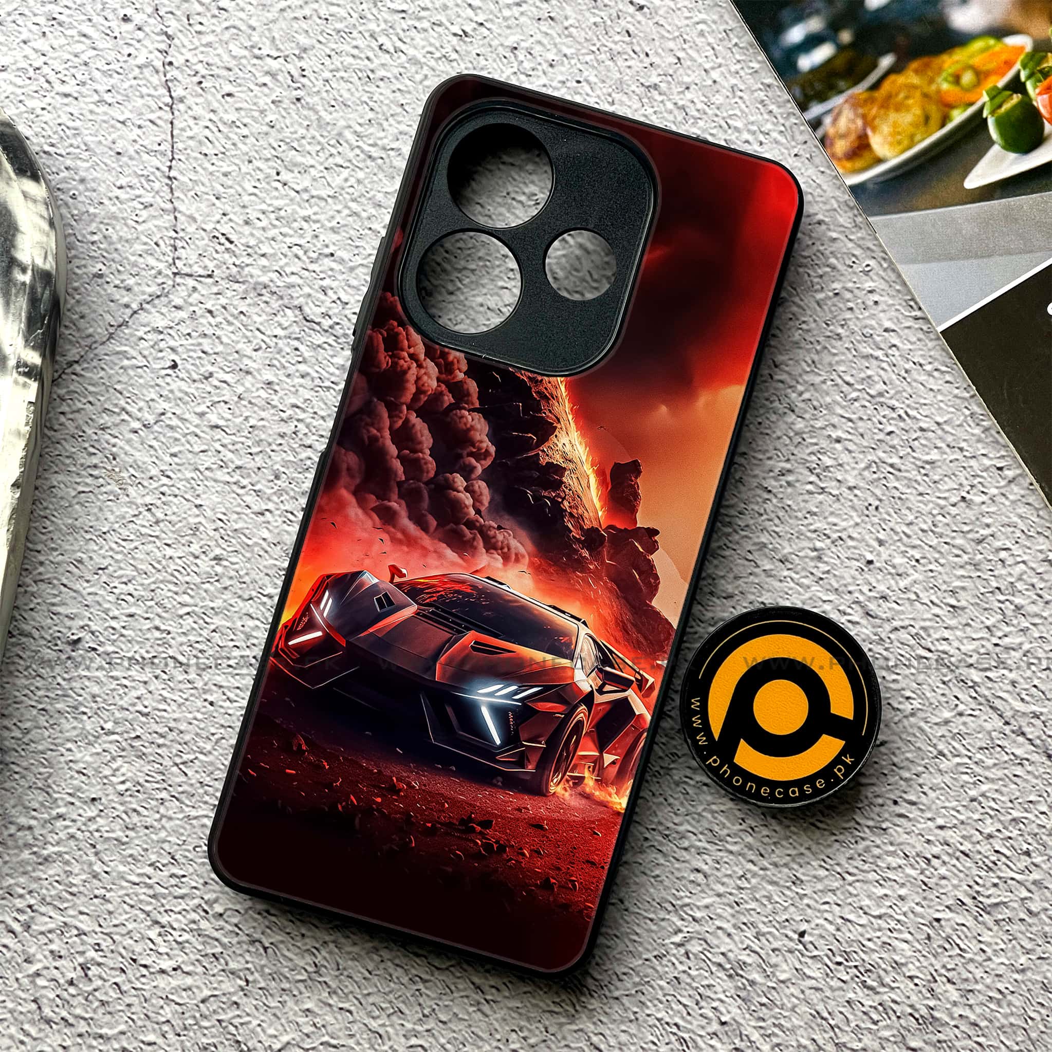 Oppo A5 Pro - Racing Series - Premium Metal Printed soft Bumper shock Proof Case