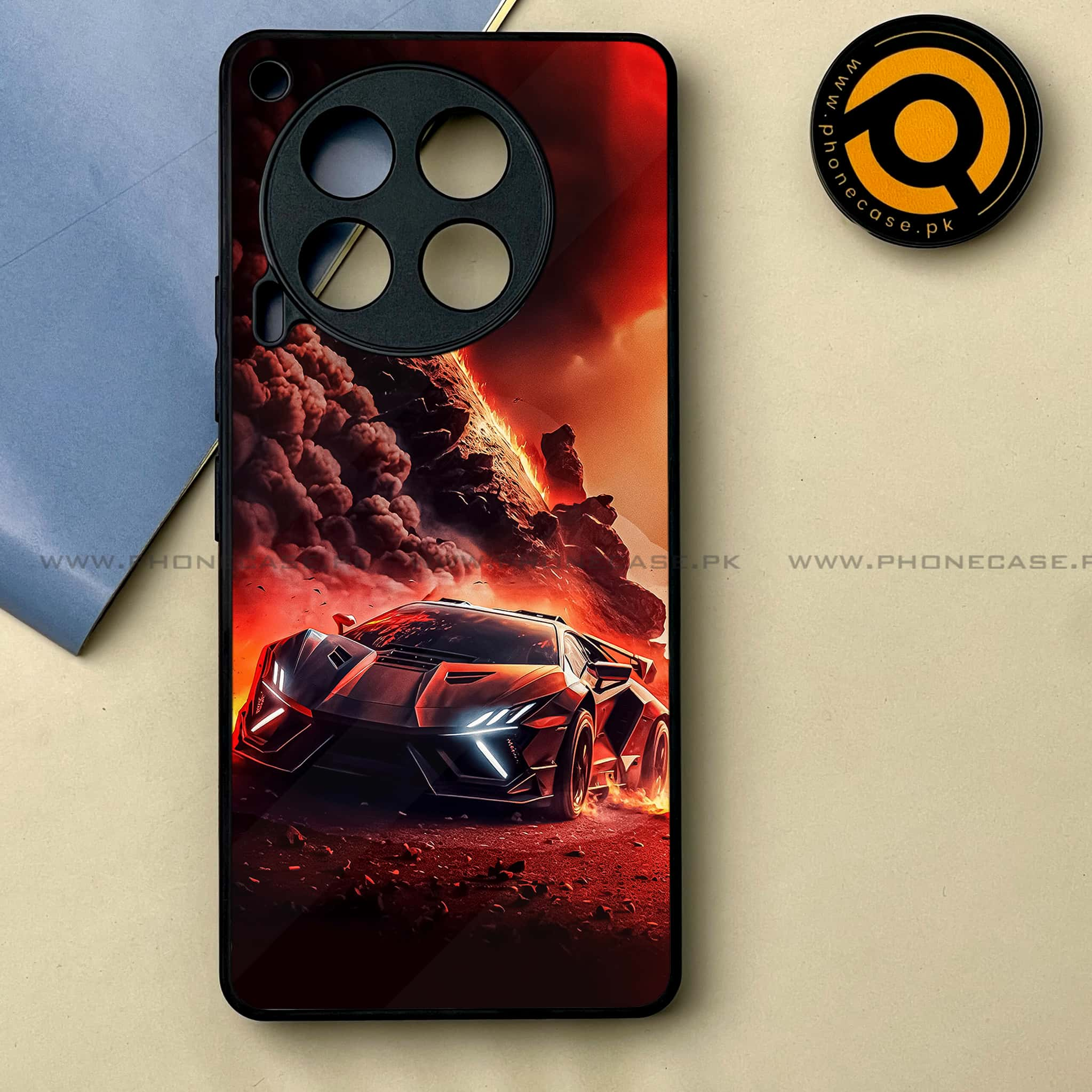 Tecno Camon 30 - Racing Series -  Premium Printed Metal soft Bumper shock Proof Case