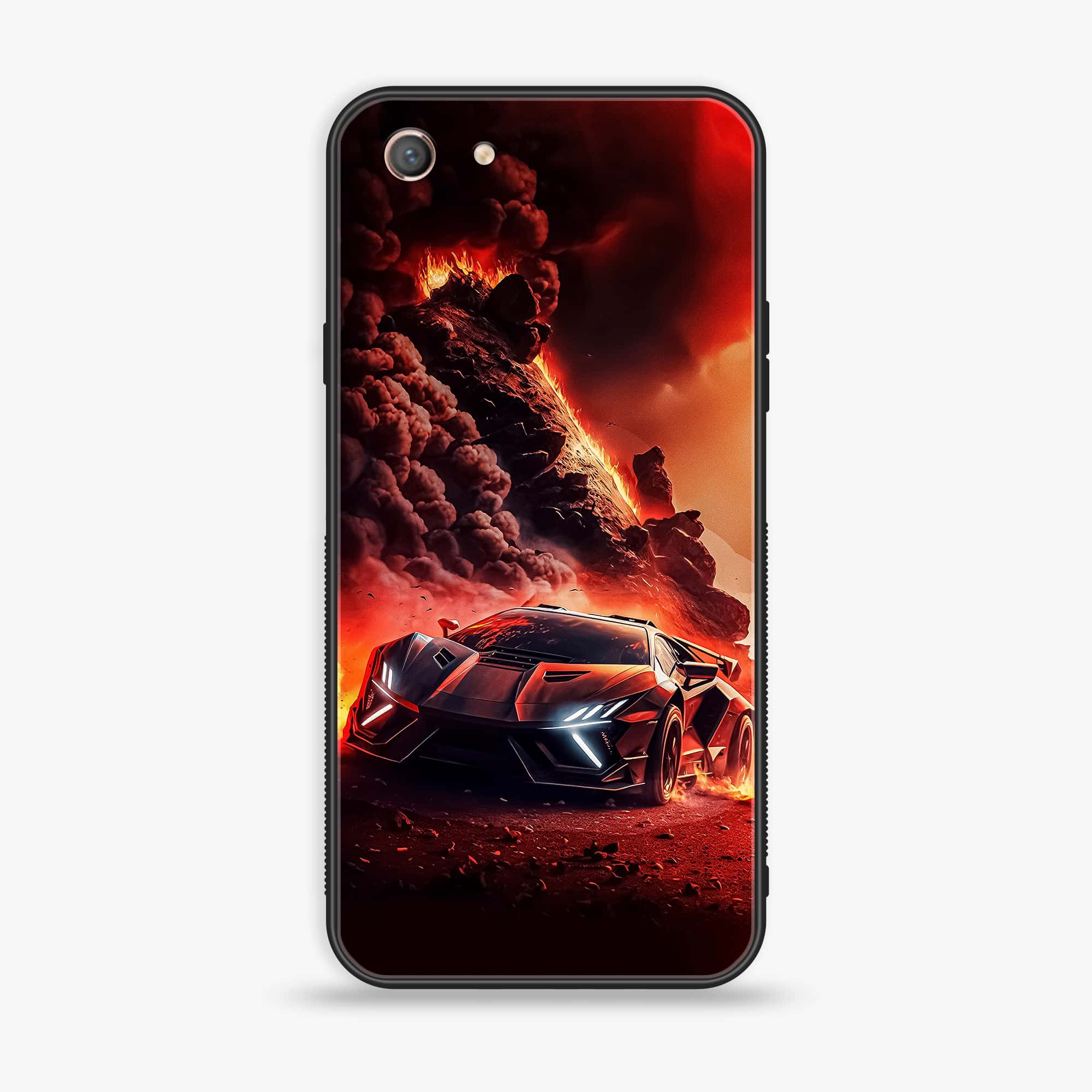 Oppo A71 (2018) - Racing Series - Premium Printed Glass soft Bumper shock Proof Case