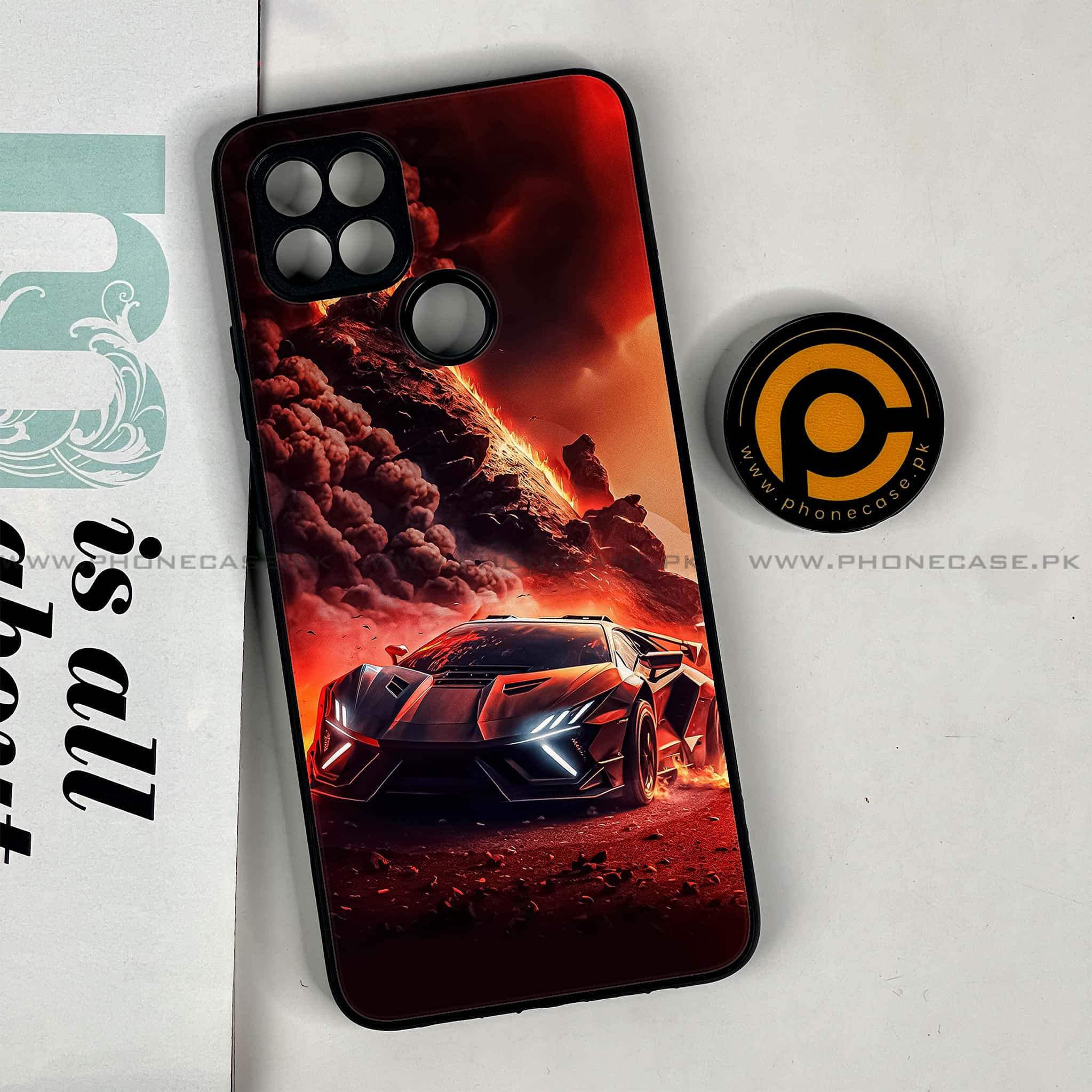 Oppo A15s - Racing Series - Premium Printed Glass soft Bumper shock Proof Case