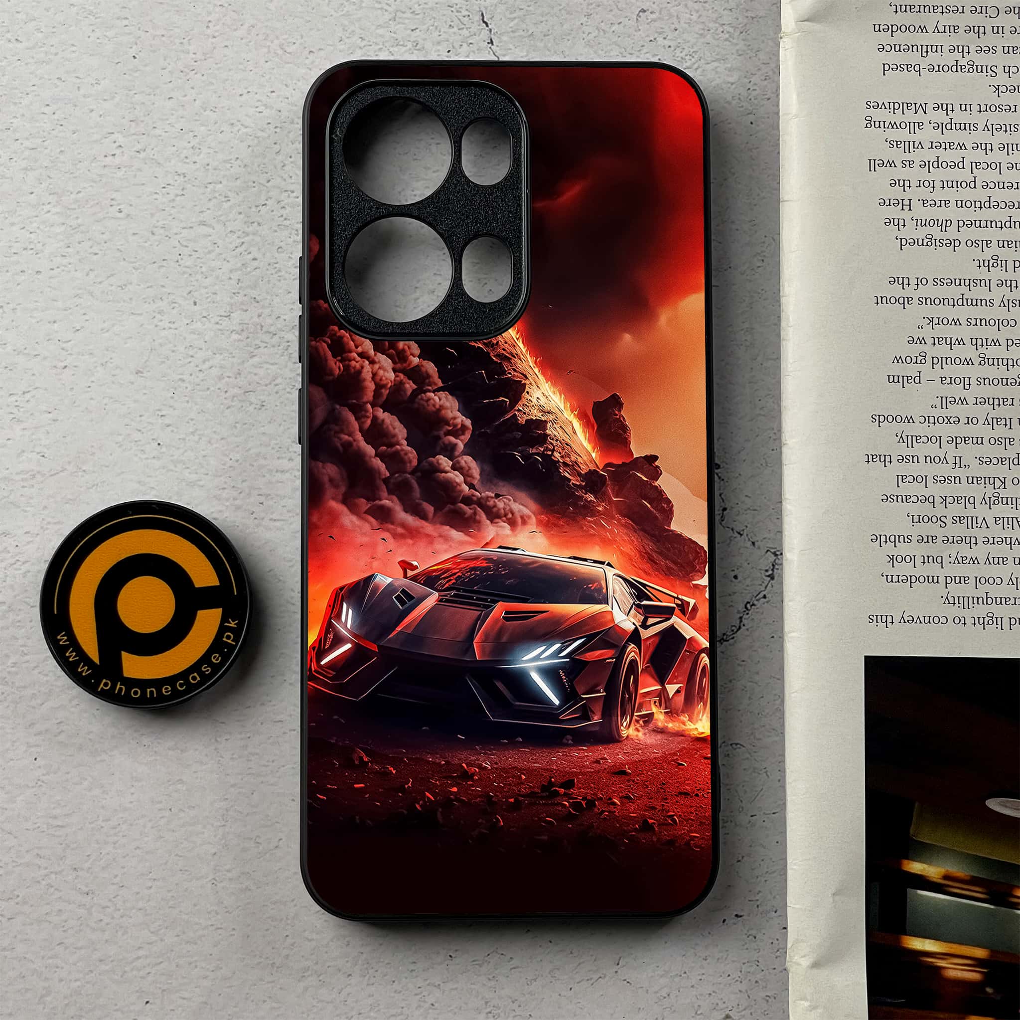 Oppo Reno 13 Pro - Racing Series - Premium Metal Printed Soft Bumper Shockproof Case