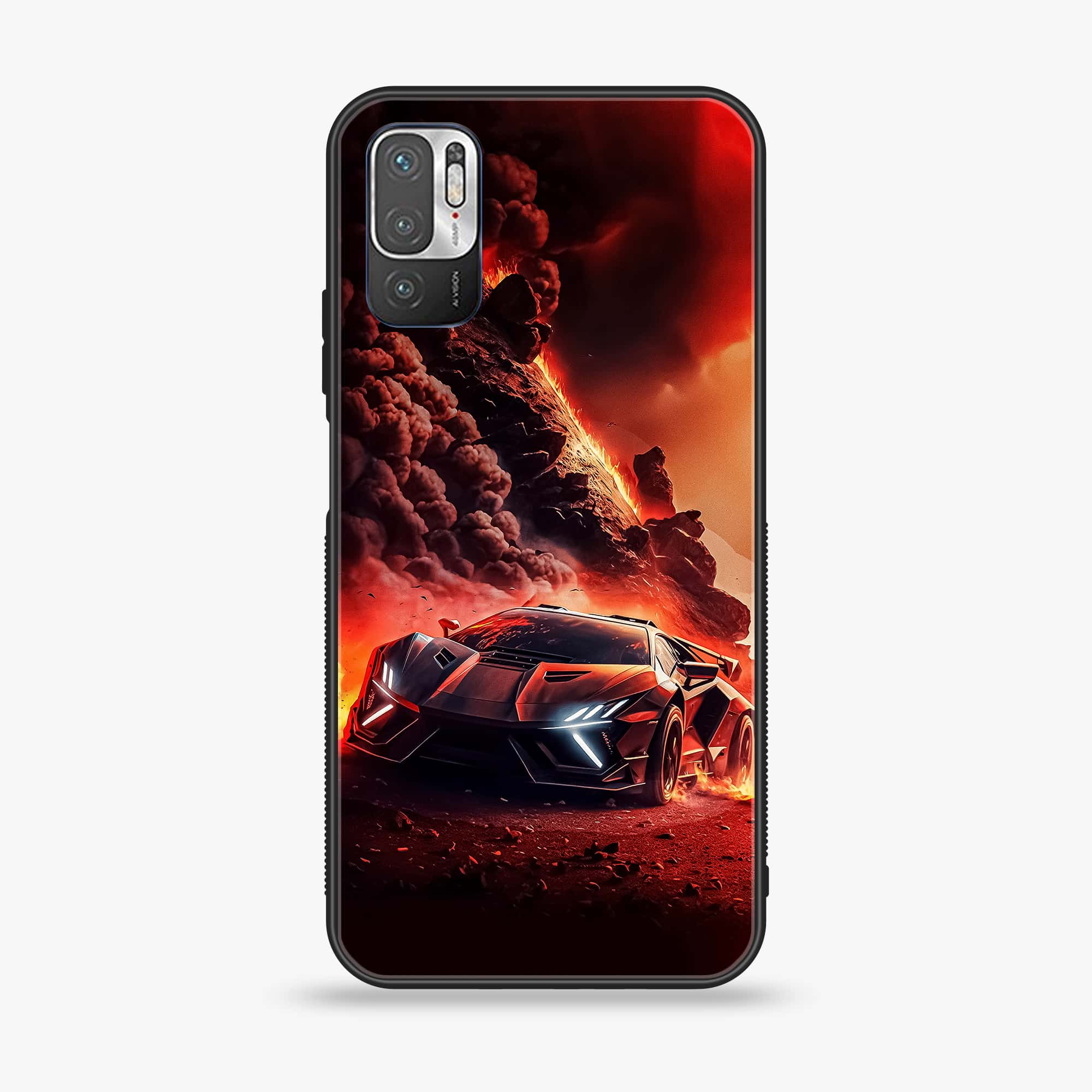 Xiaomi Redmi Note 10 5G - Racing Series - Premium Printed Glass soft Bumper shock Proof Case