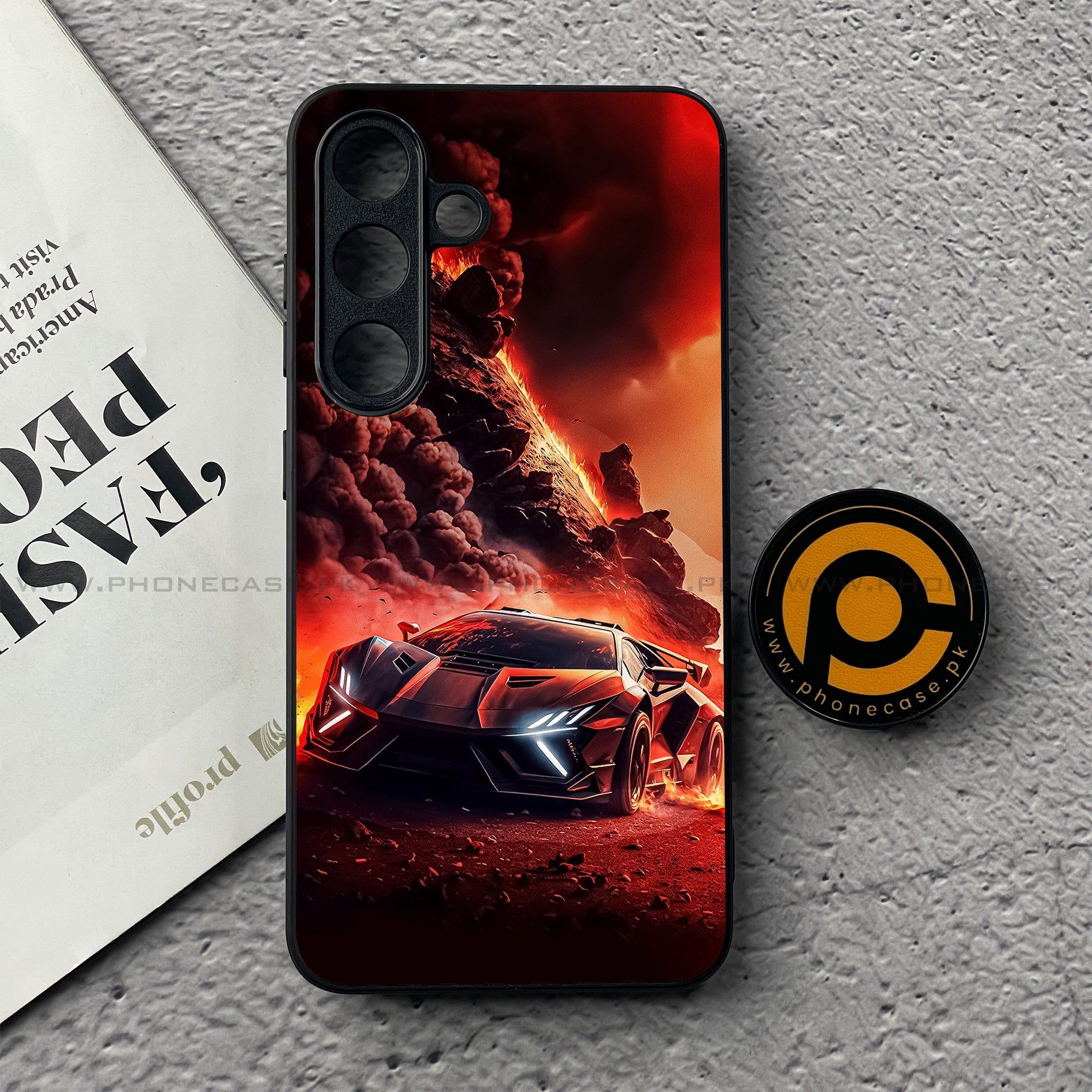 Samsung Galaxy S25 FE - Racing Series - Premium Metal Printed soft Bumper shock Proof Case
