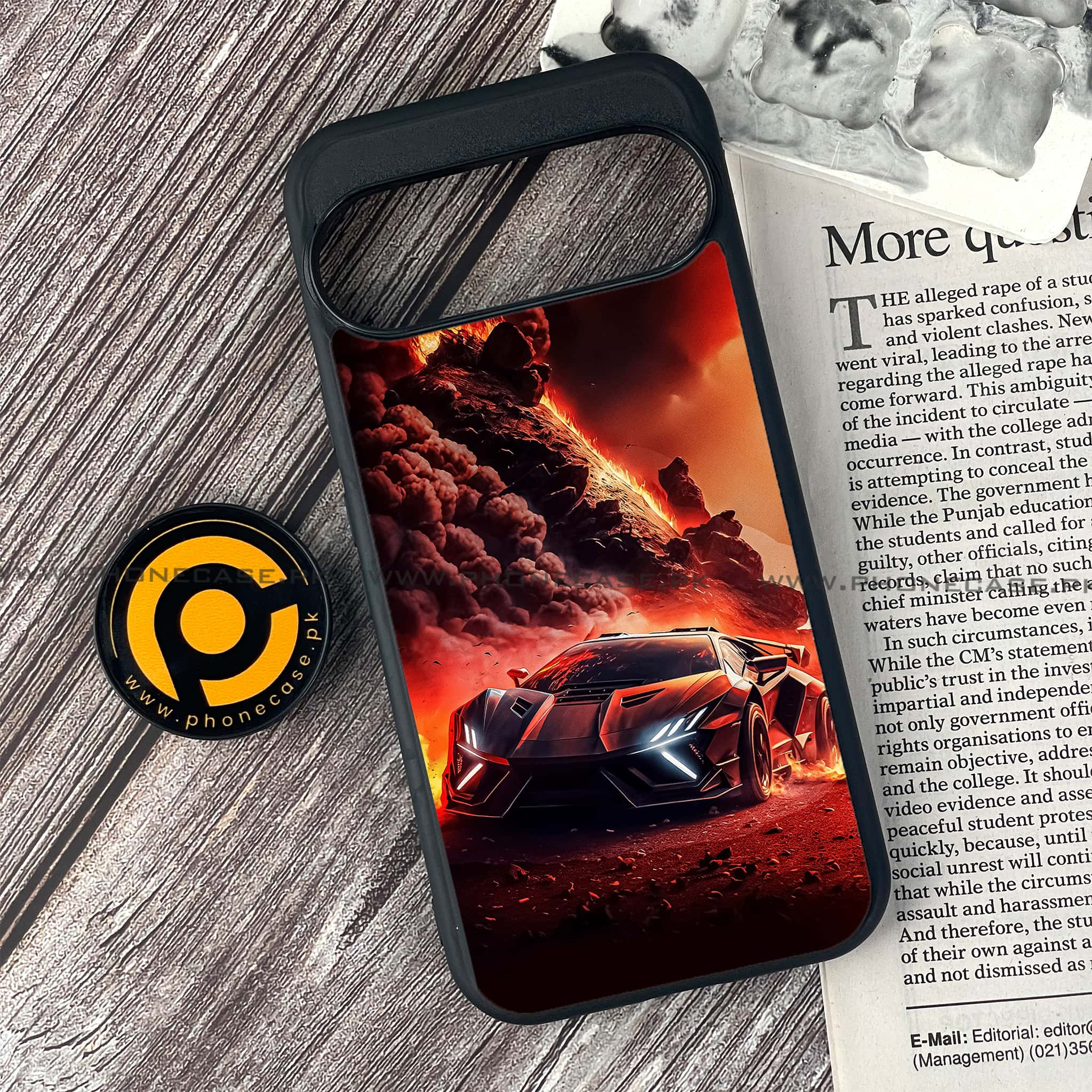 Google Pixel 9 - Racing Series  - Premium Printed Glass soft Bumper shock Proof Case