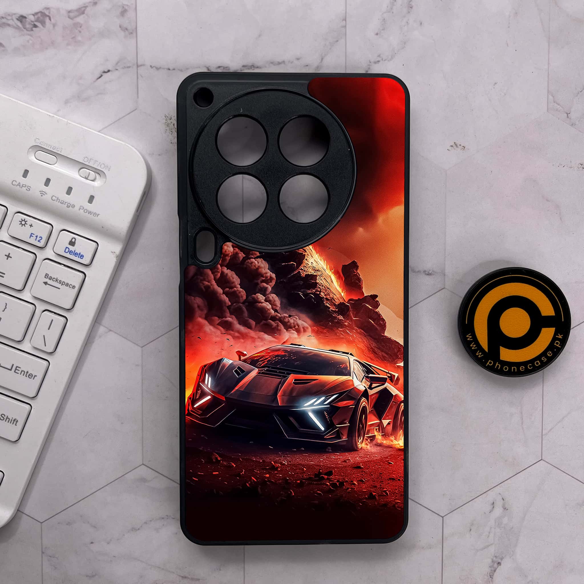 Tecno Camon 30 Premier - Racing Series - Premium Metal Printed soft Bumper shock Proof Case