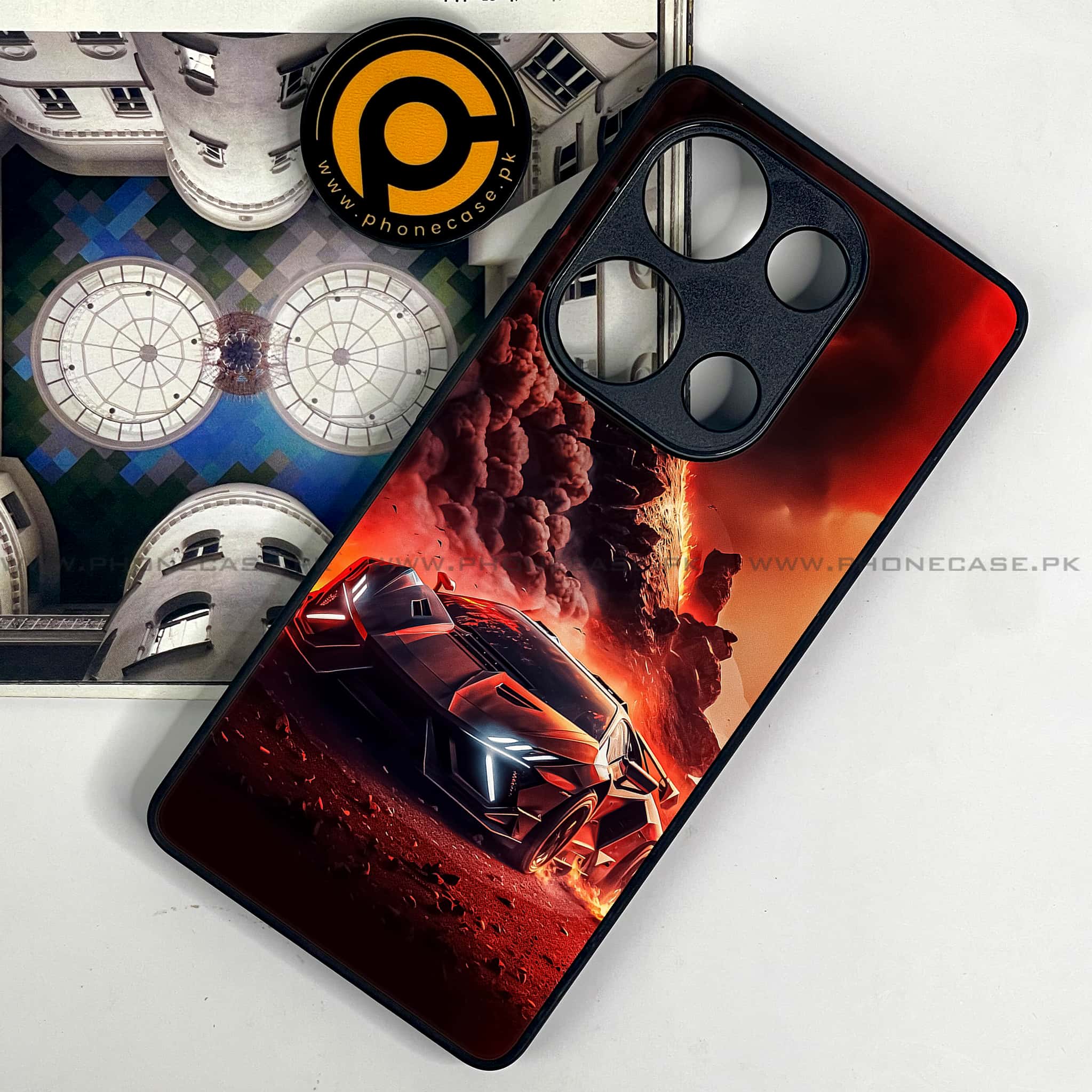 Redmi Note 13 Pro 4G - Racing Series - Premium Metal Printed soft Bumper shock Proof Case