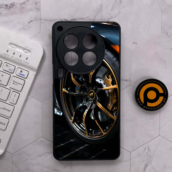 Tecno Camon 30 Premier - Racing Car Red Blade RIM - Premium Metal Printed soft Bumper shock Proof Case
