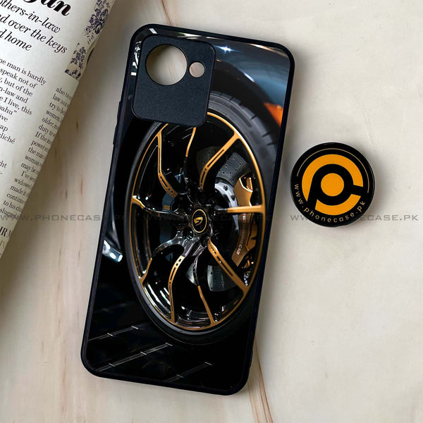 Realme C30 - Racing Car Red Blade RIM - Premium Printed Glass soft Bumper Shock Proof Case